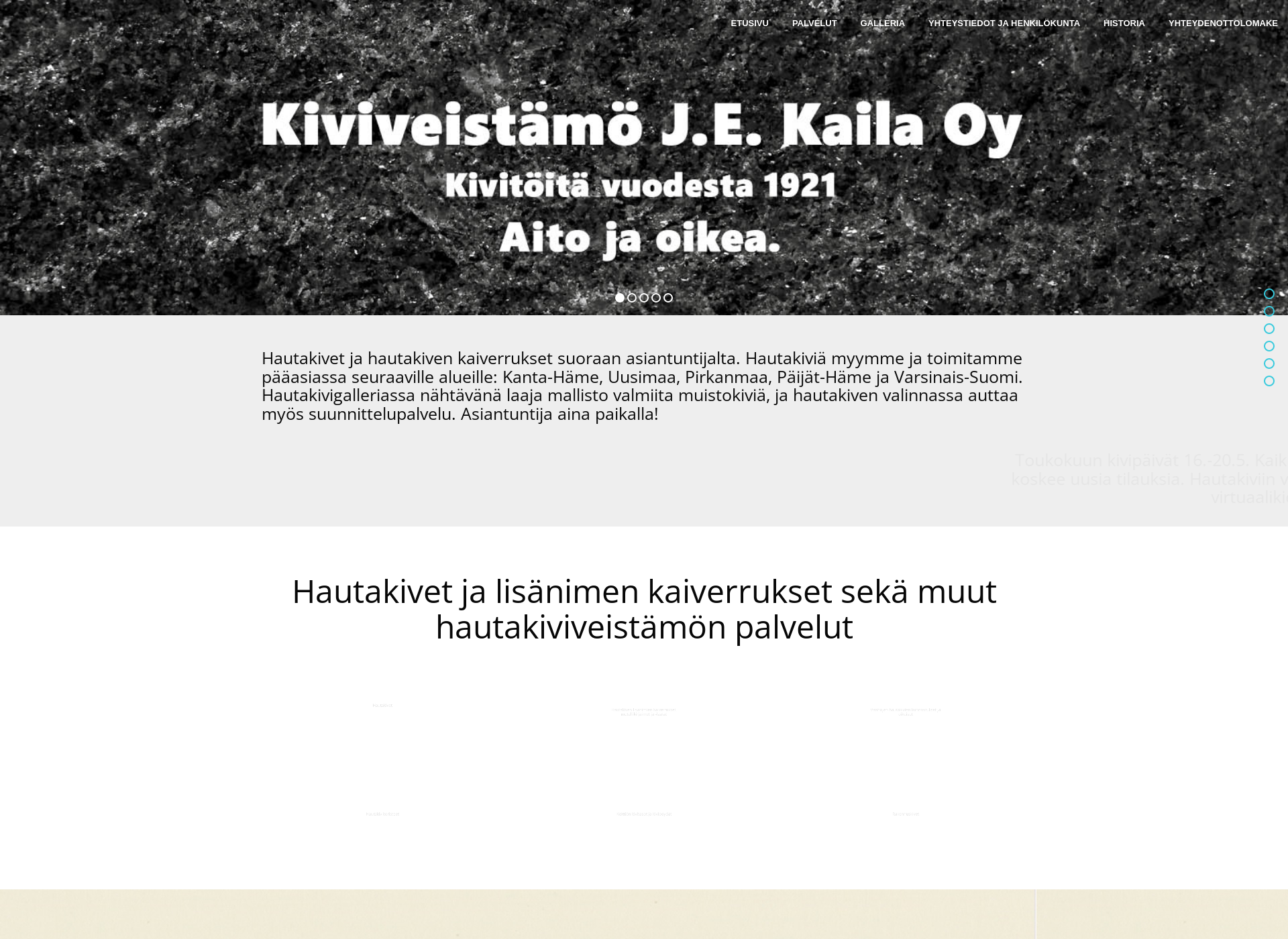 Skärmdump för kiviveistamojekaila.fi