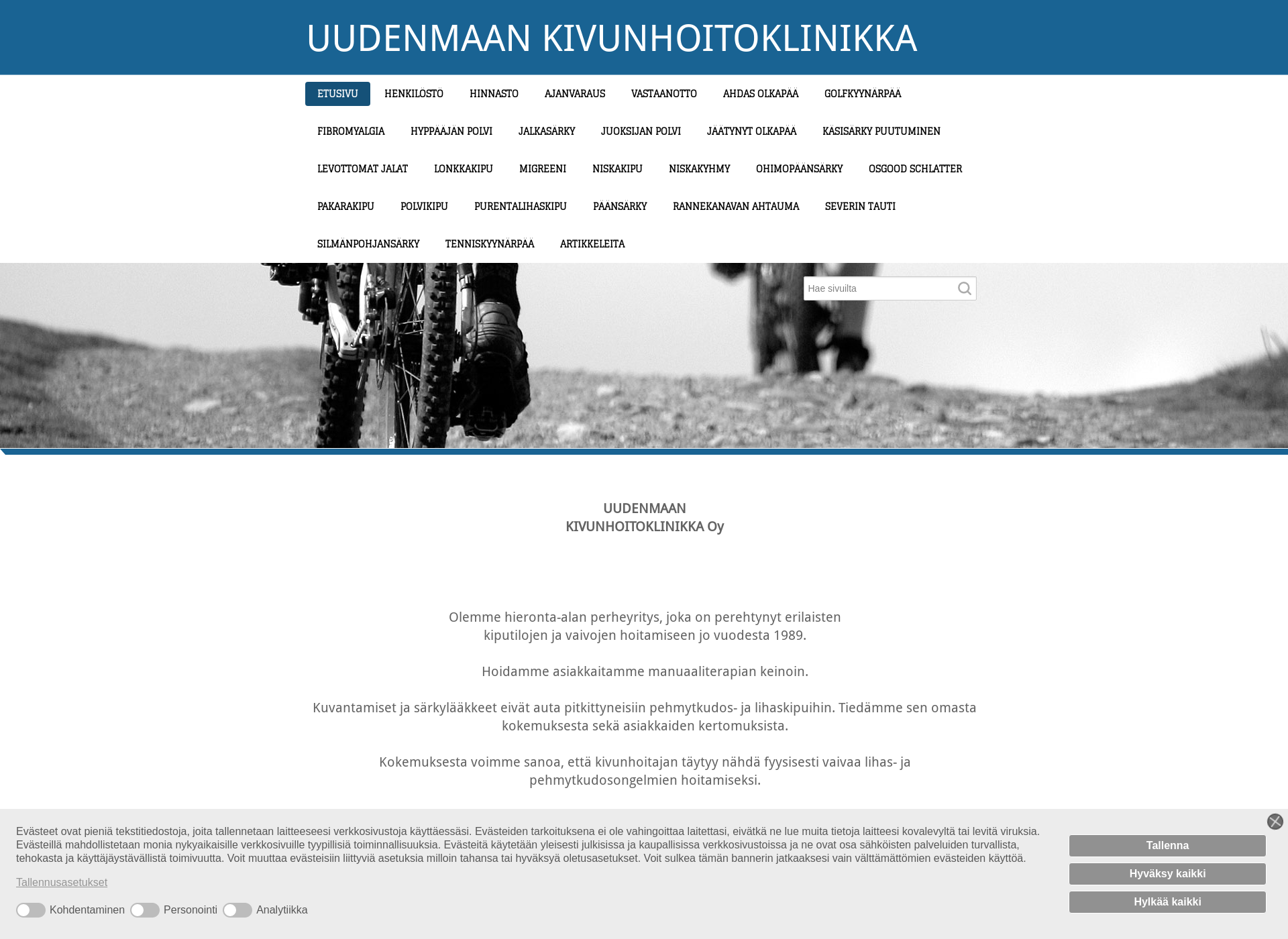 Screenshot for kivunhoitoklinikka.fi