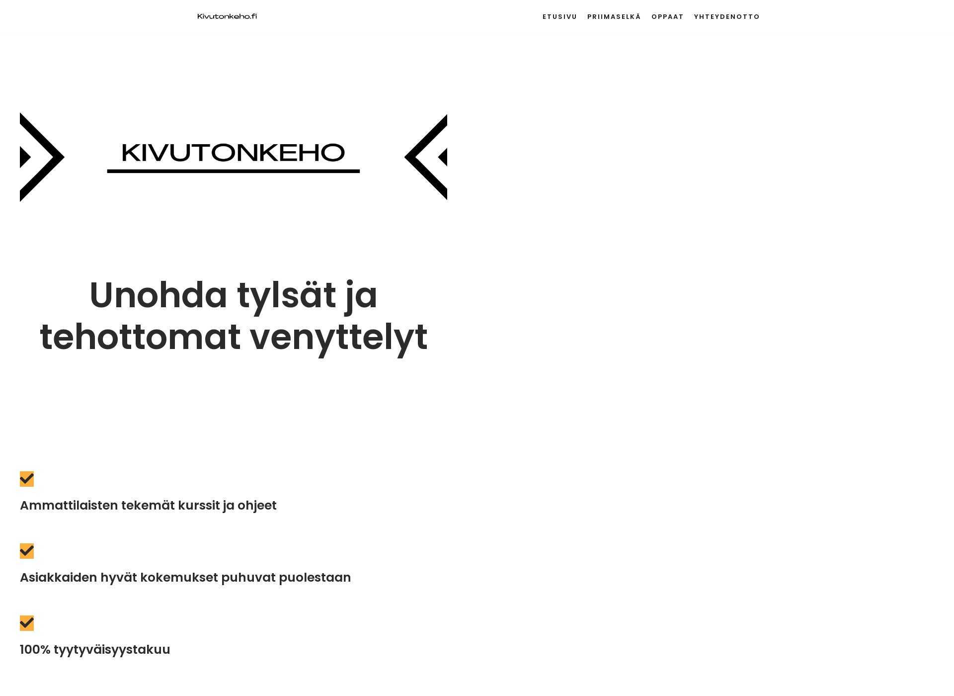 Screenshot for kivutonkeho.fi