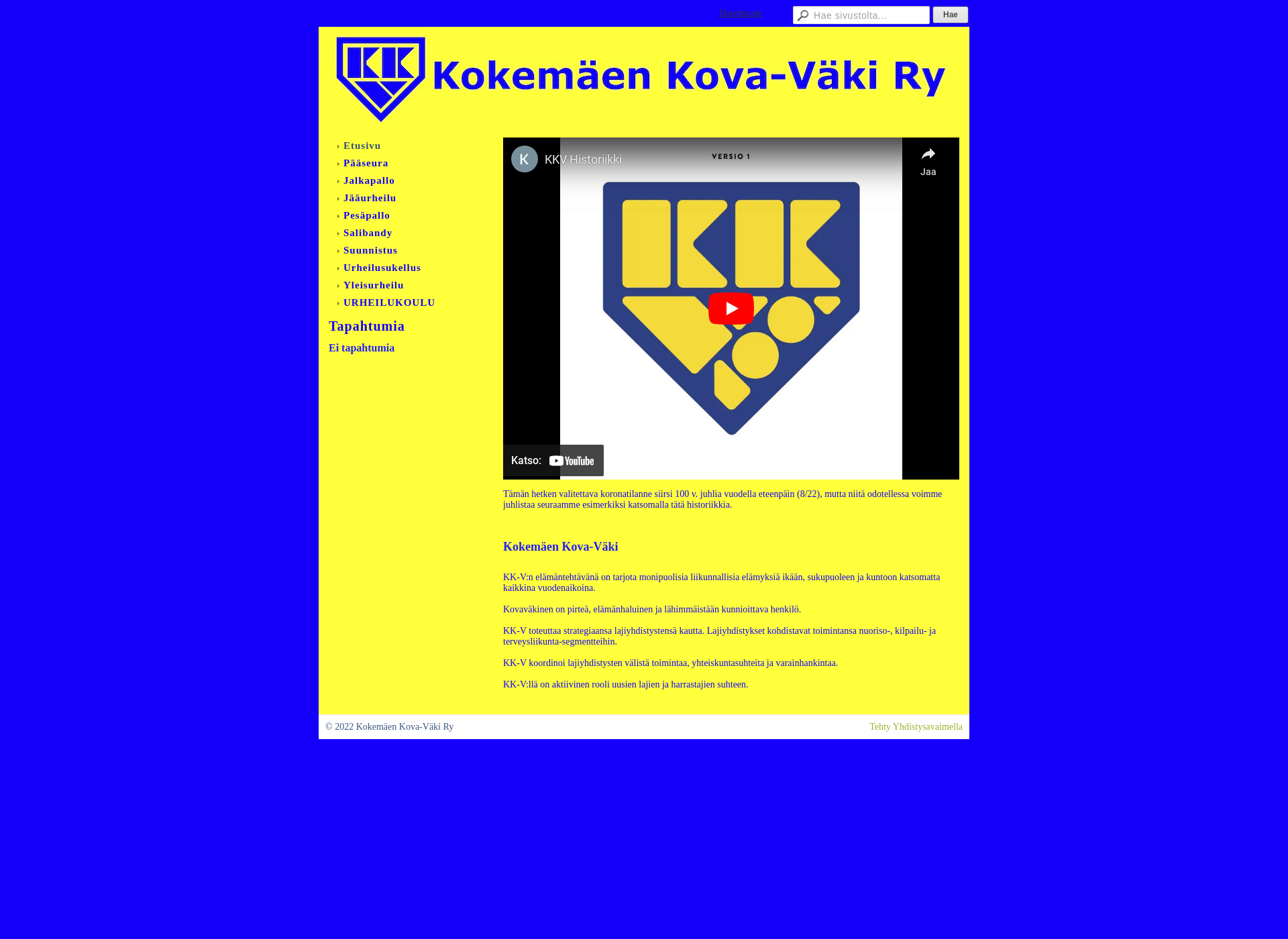 Skärmdump för kk-v.fi