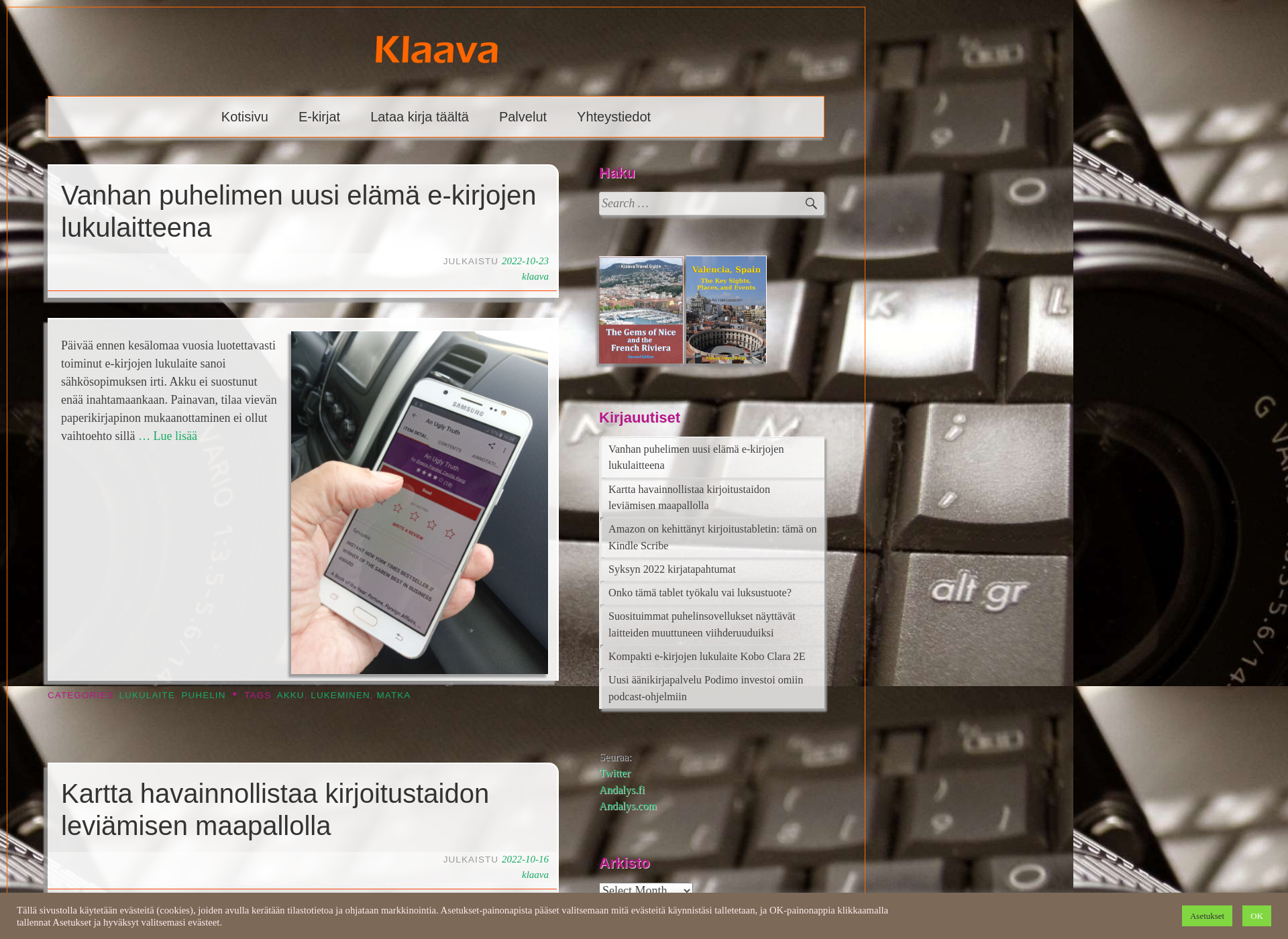 Skärmdump för klaava.fi