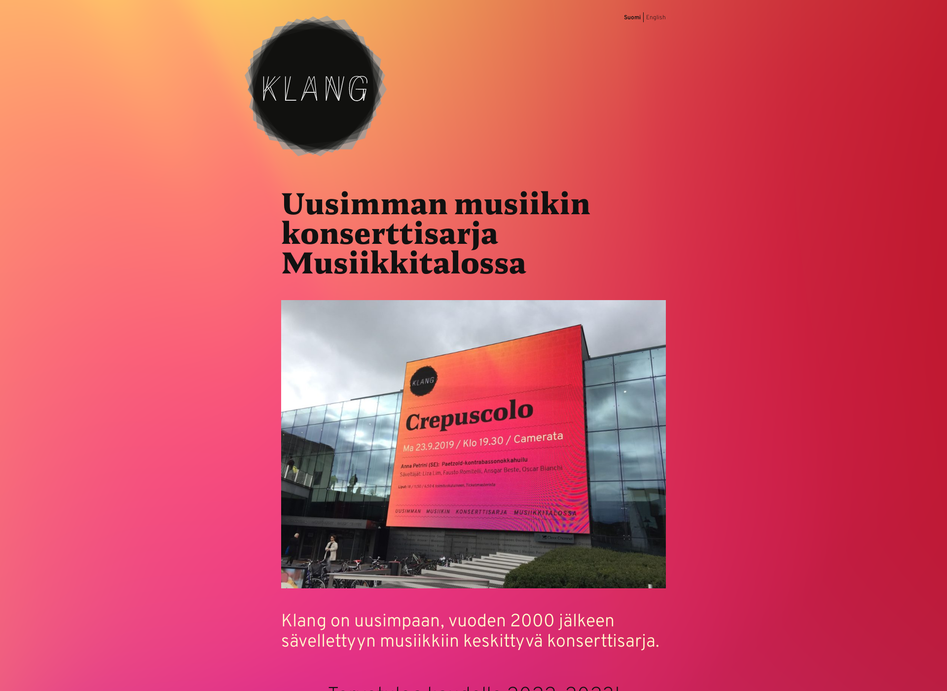 Skärmdump för klanghelsinki.fi