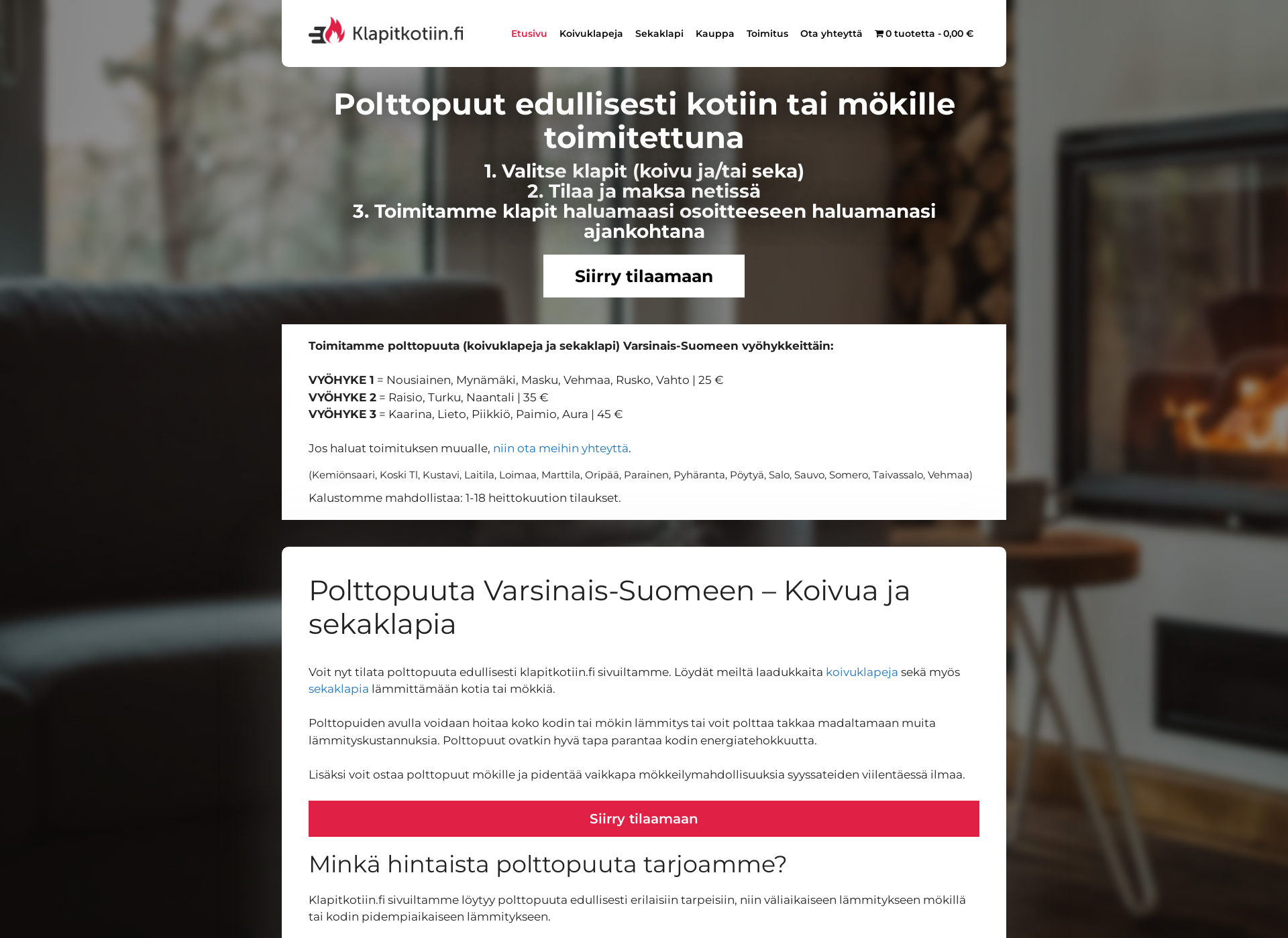 Skärmdump för klapitkotiin.fi