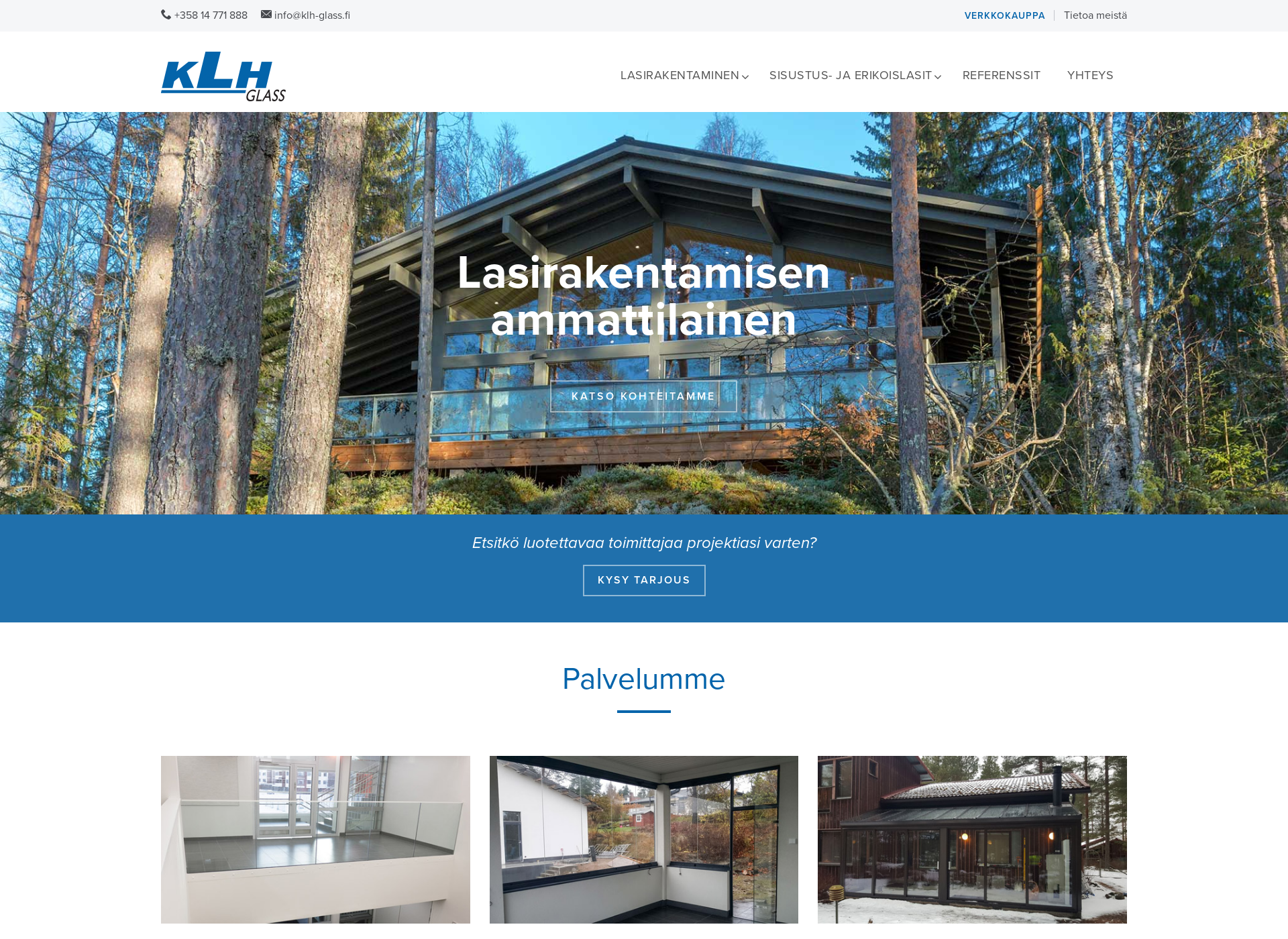 Screenshot for klh-glass.fi