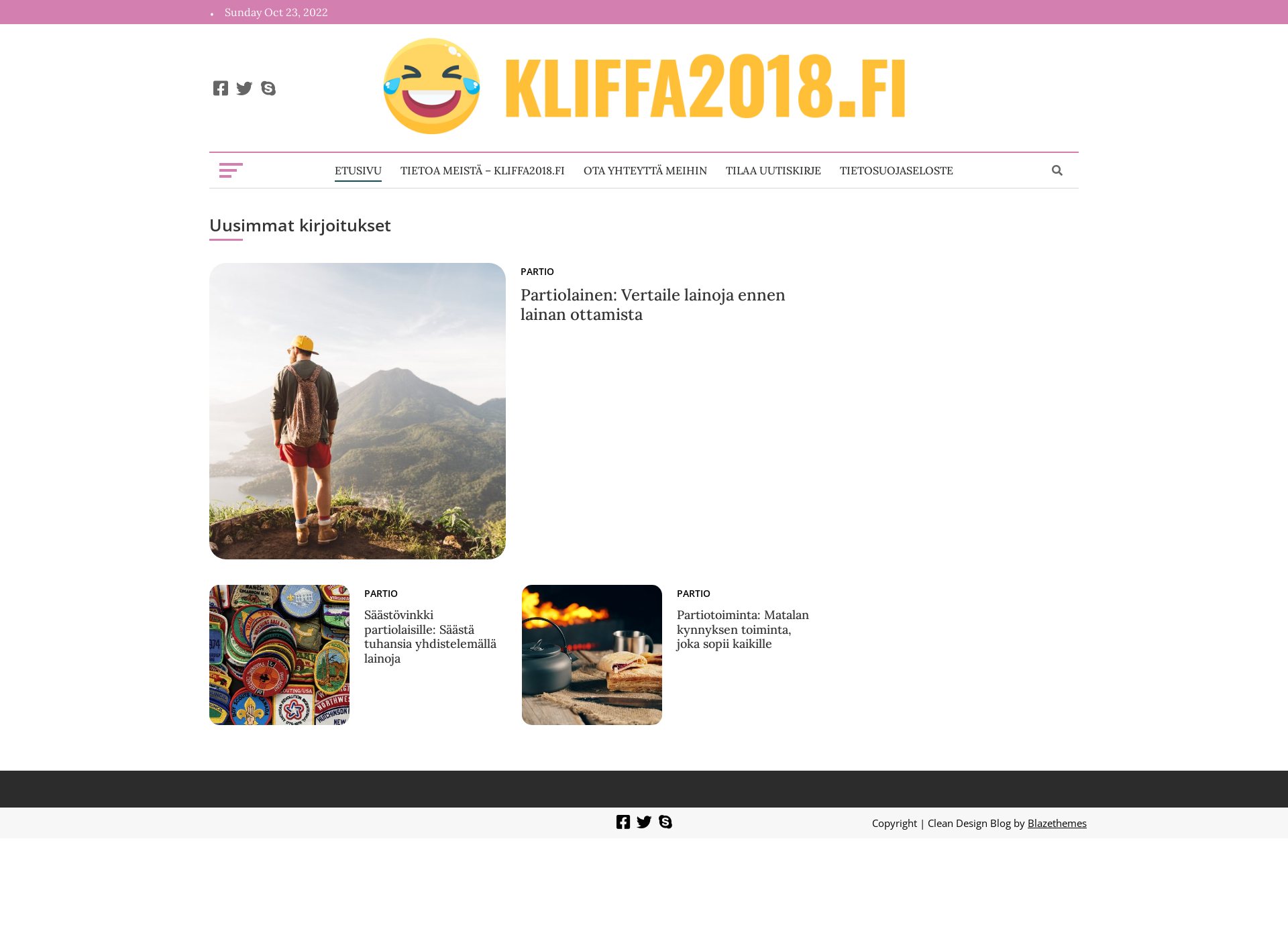 Skärmdump för kliffa2018.fi
