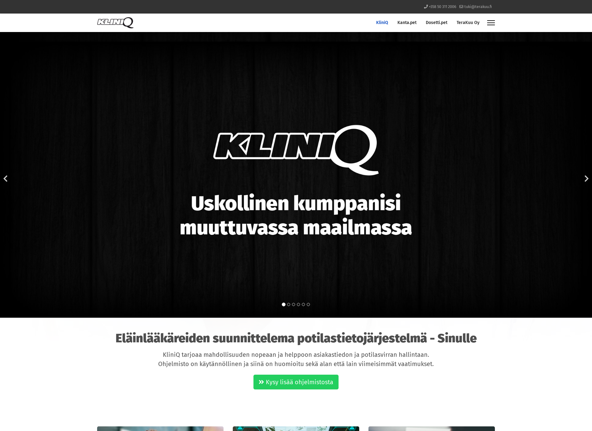 Skärmdump för kliniq.fi
