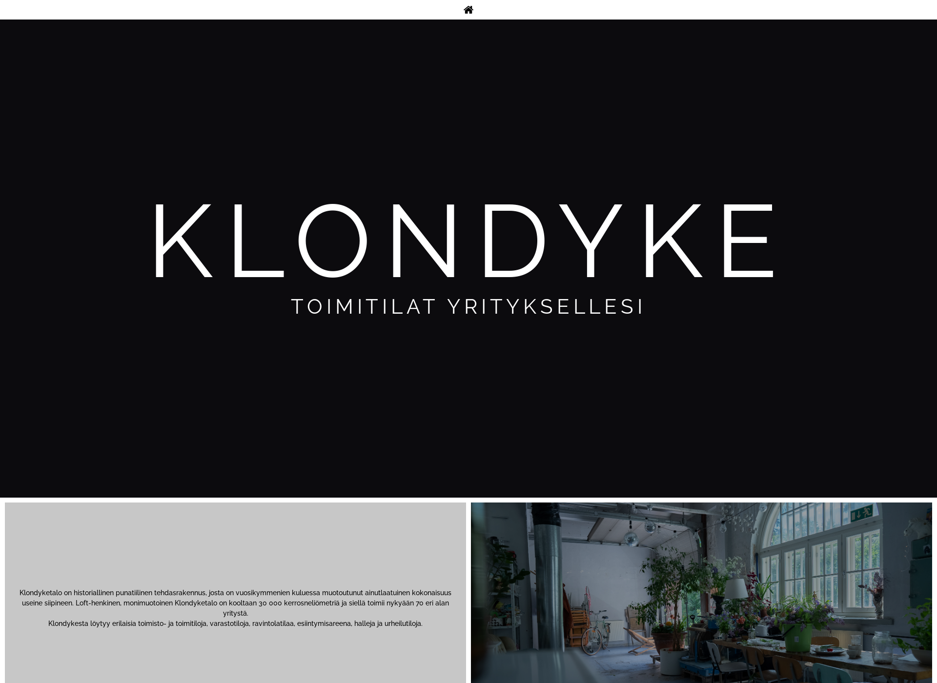 Skärmdump för klondyketalo.fi