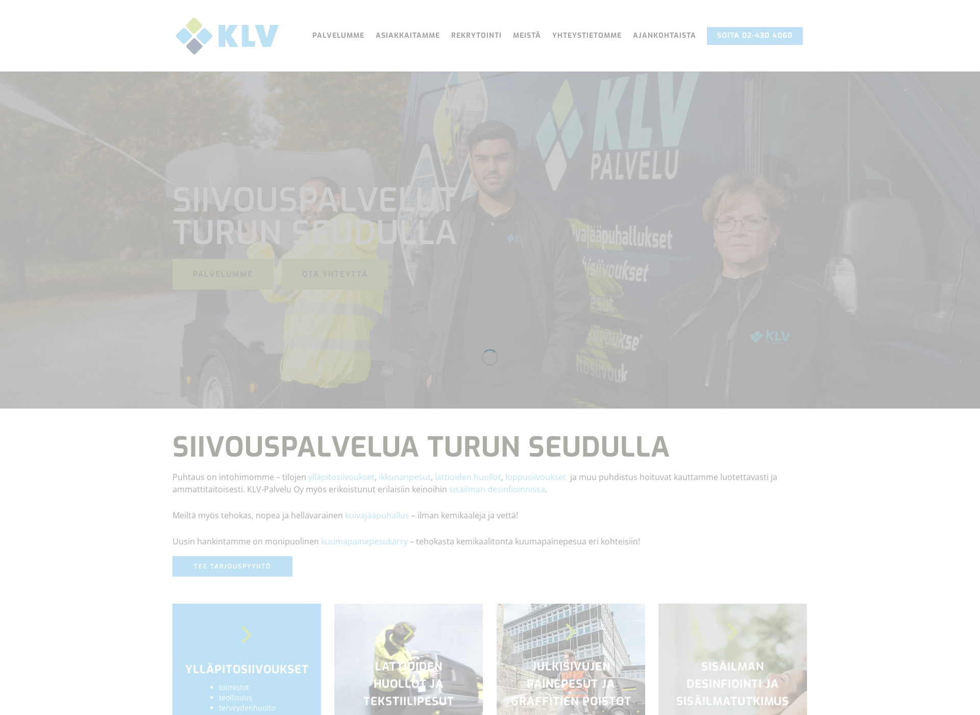 Skärmdump för klvpalvelu.fi