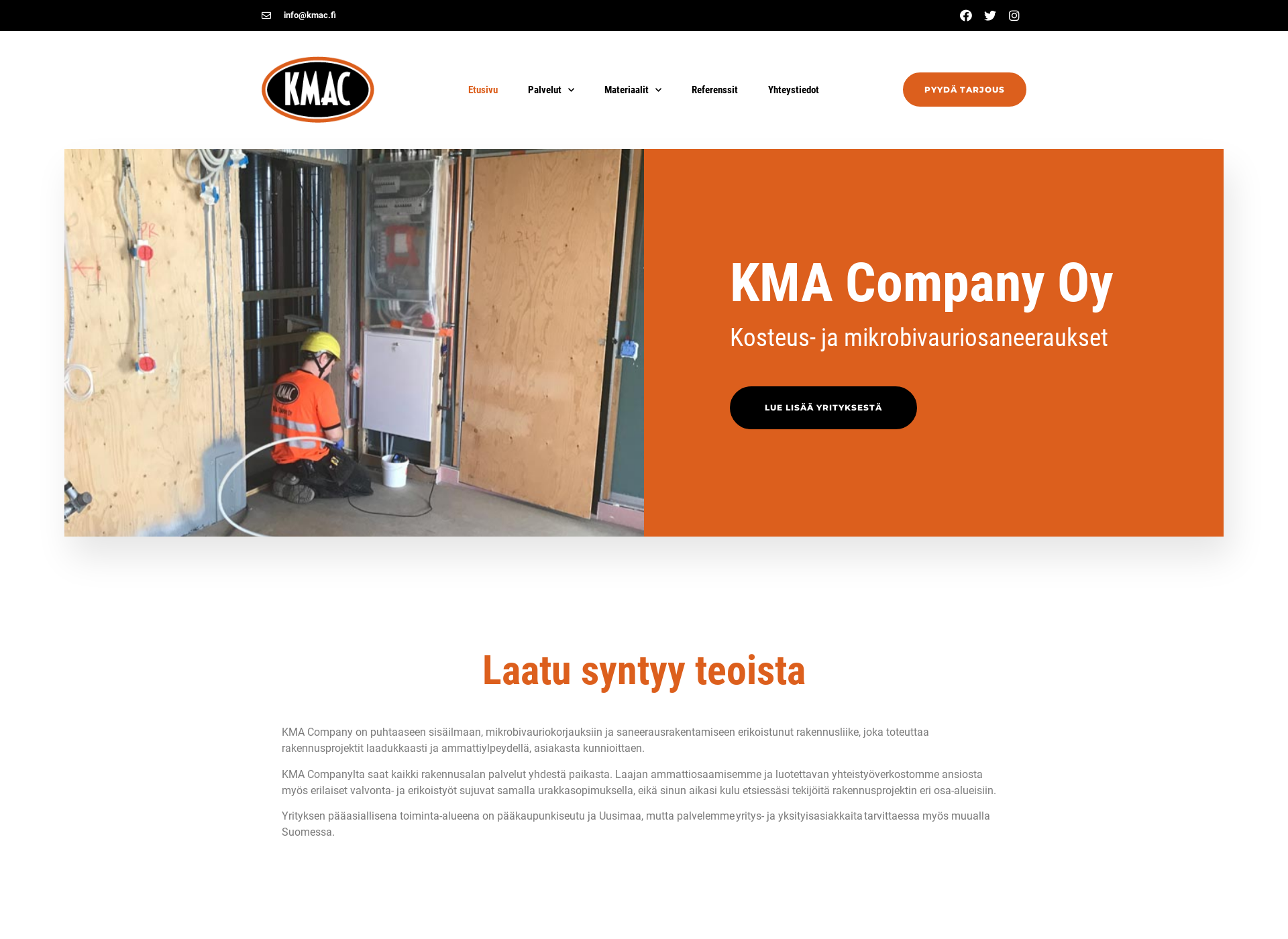 Screenshot for kmac.fi