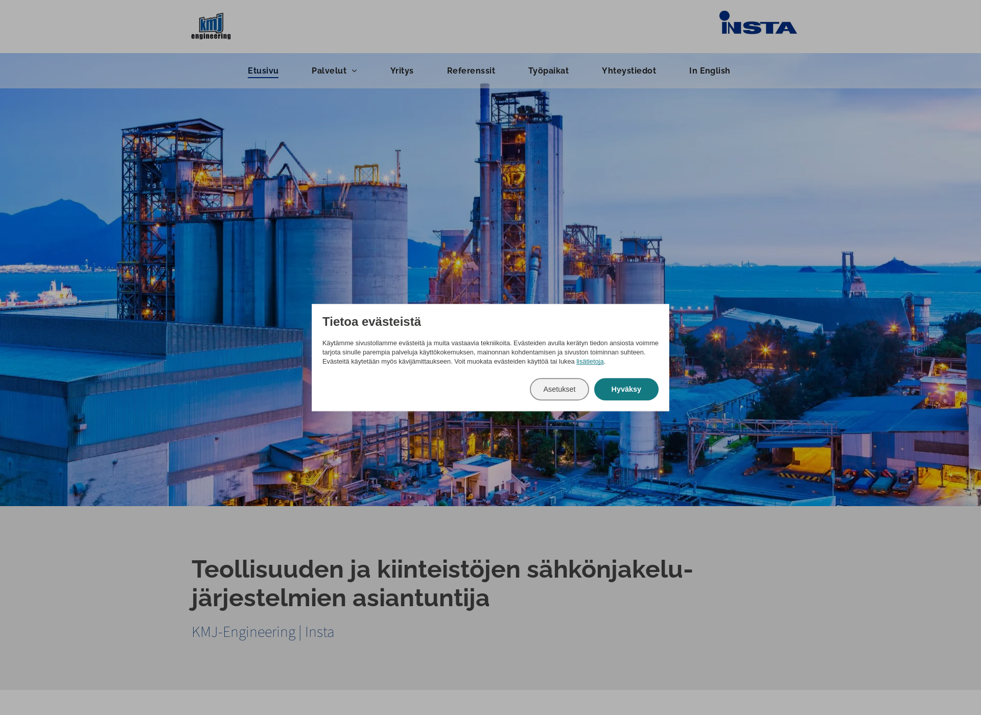 Skärmdump för kmj-engineering.fi