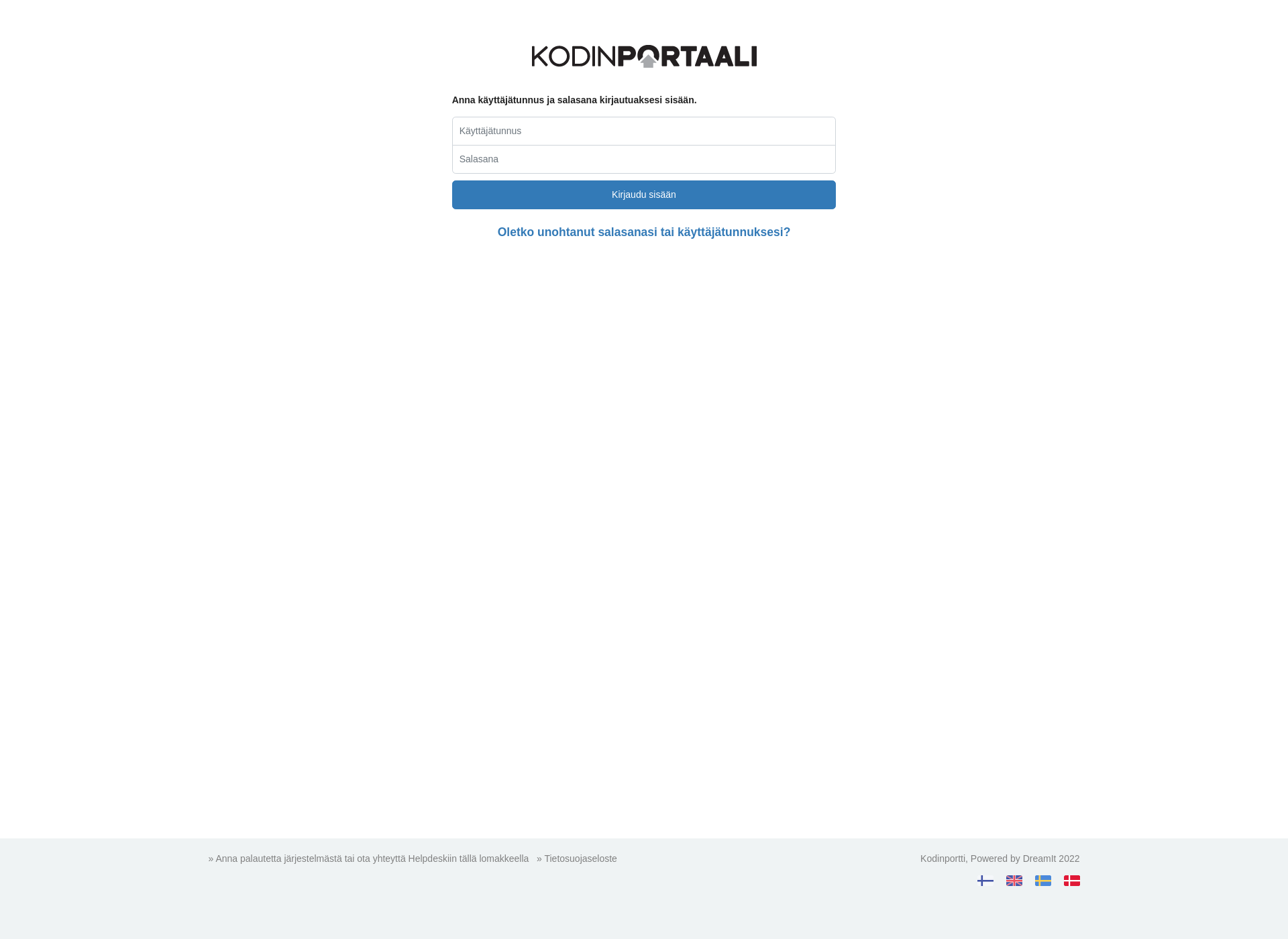 Skärmdump för kodinportaali.fi