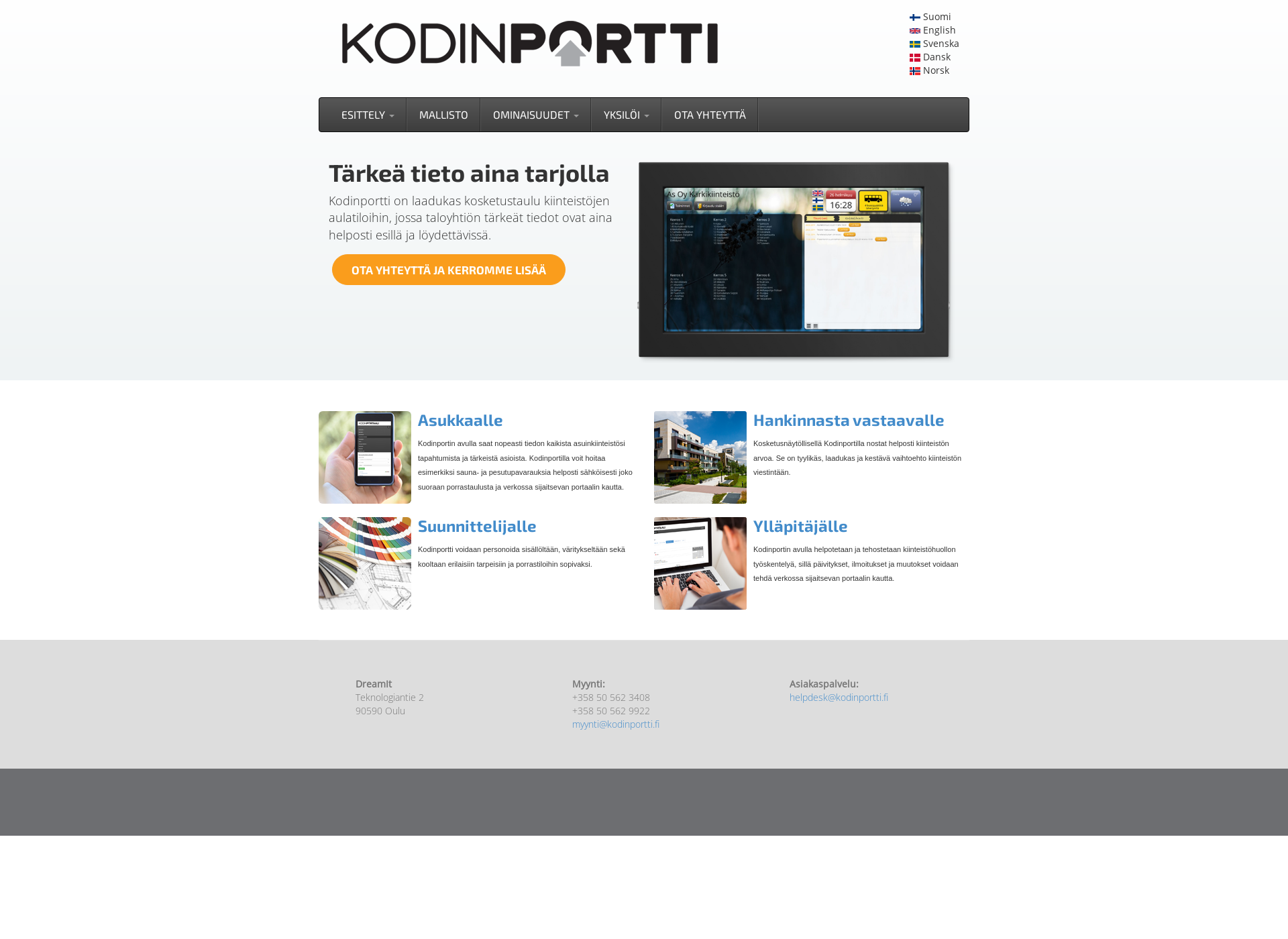 Skärmdump för kodinportti.fi