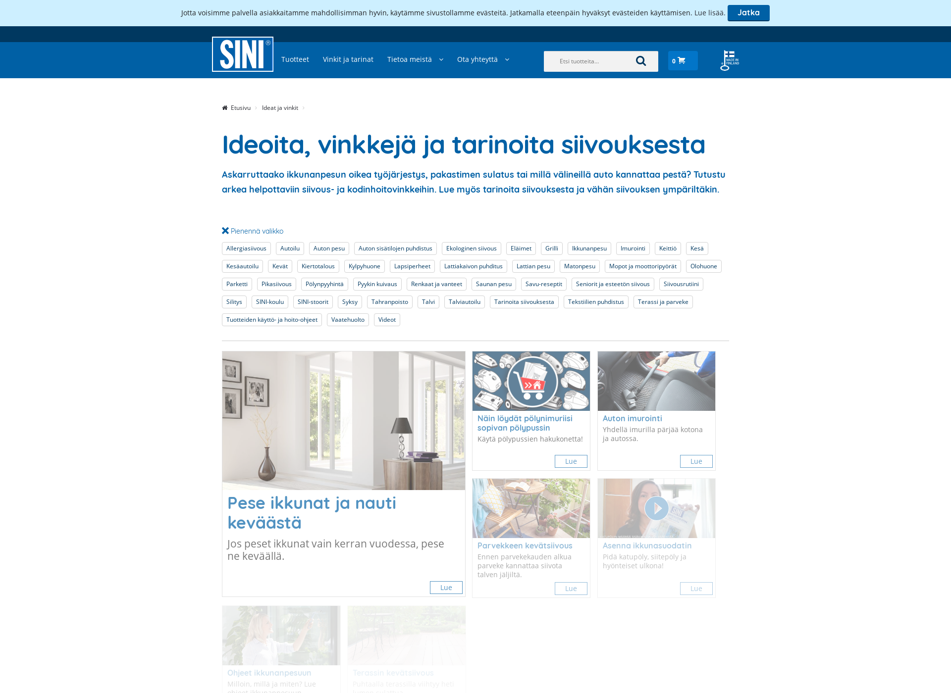 Näyttökuva kodinsiivousvinkit.fi