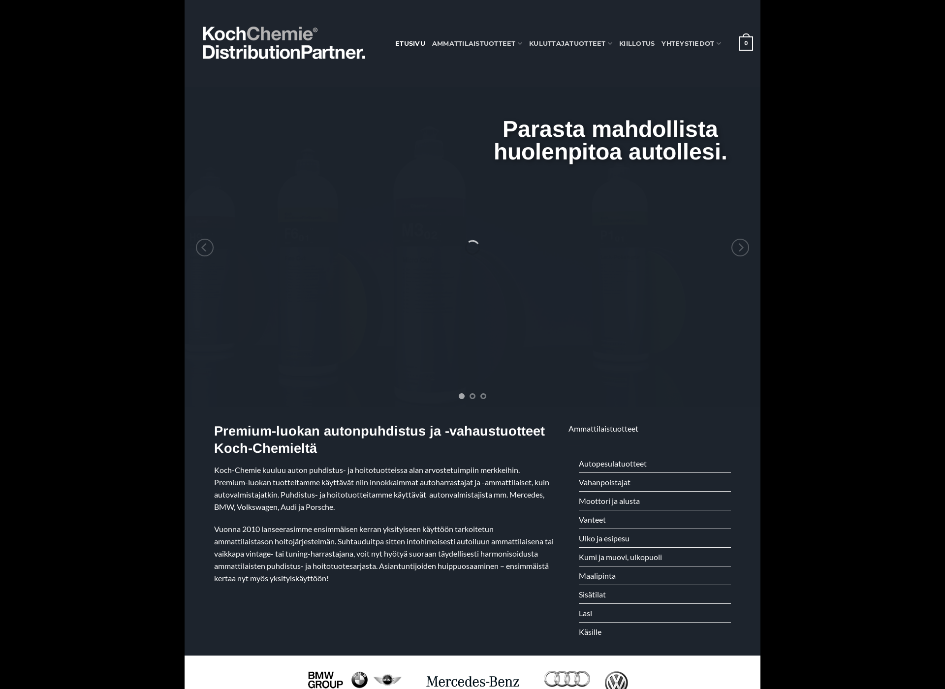 Skärmdump för kohcchemie.fi