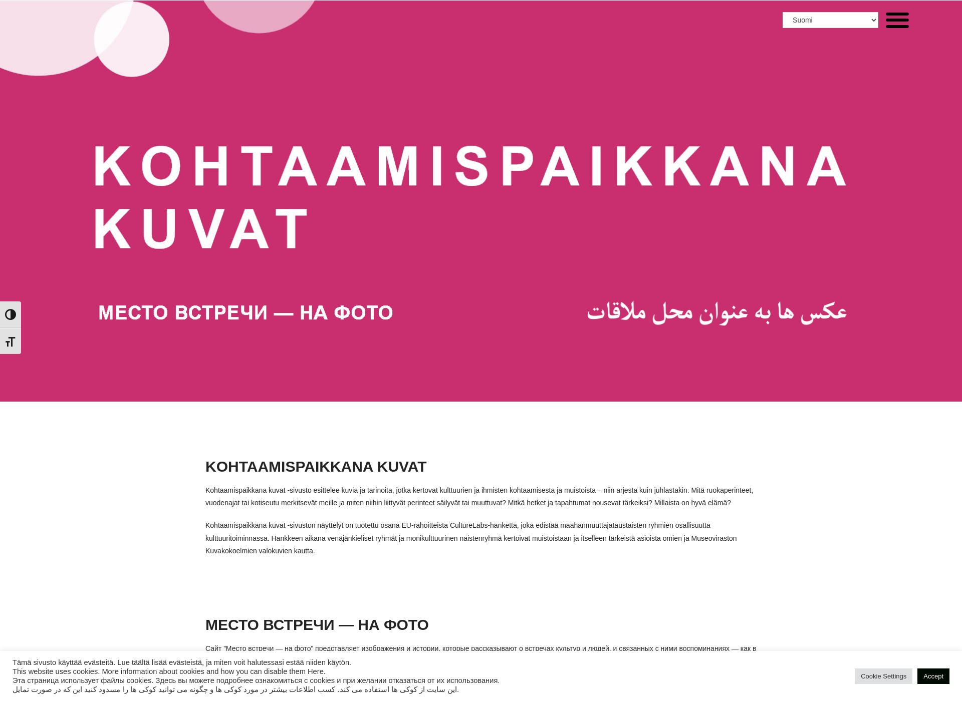 Skärmdump för kohtaamispaikkanakuvat.fi