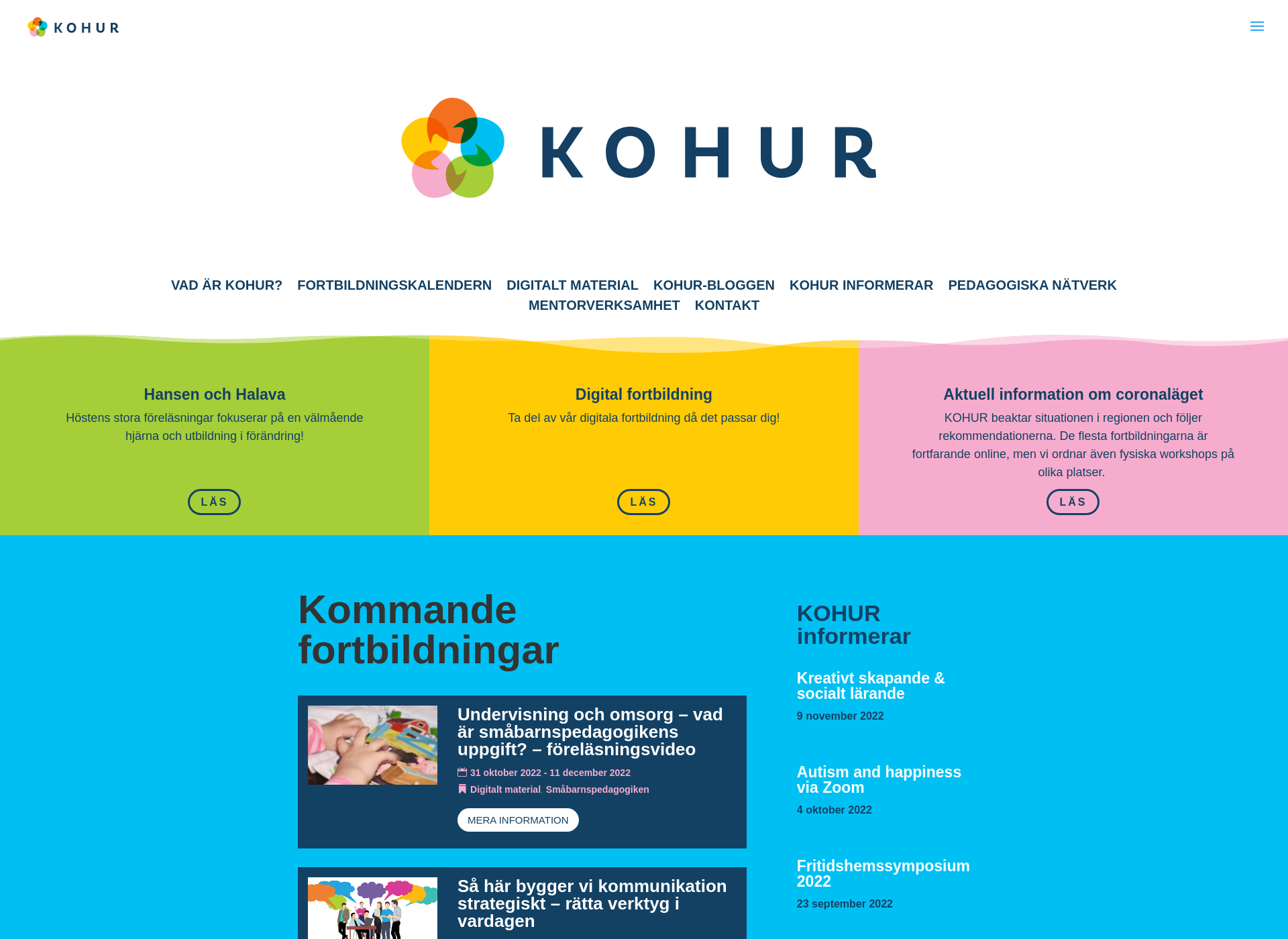 Skärmdump för kohur.fi