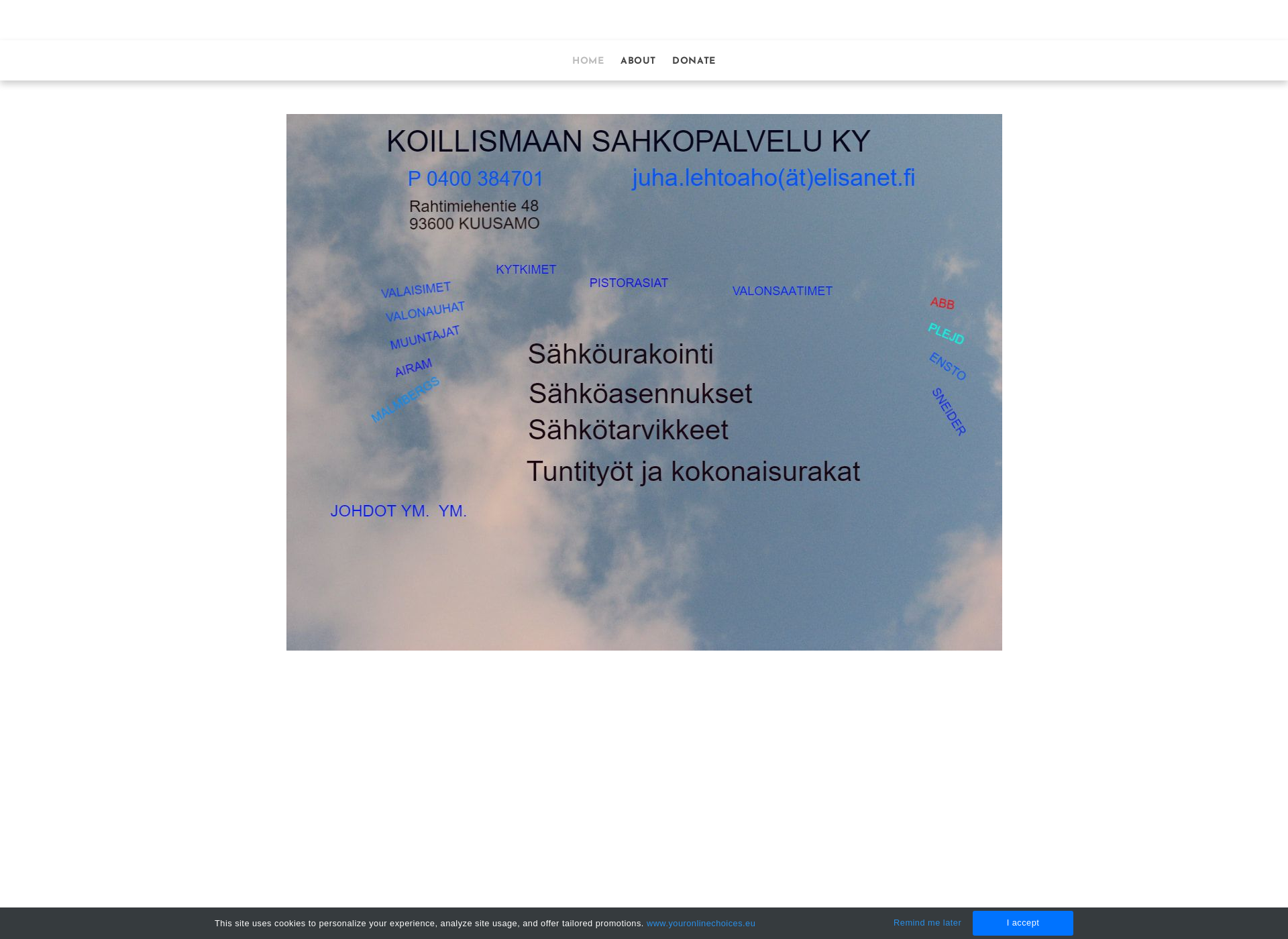 Screenshot for koillismaansahkopalvelu.fi