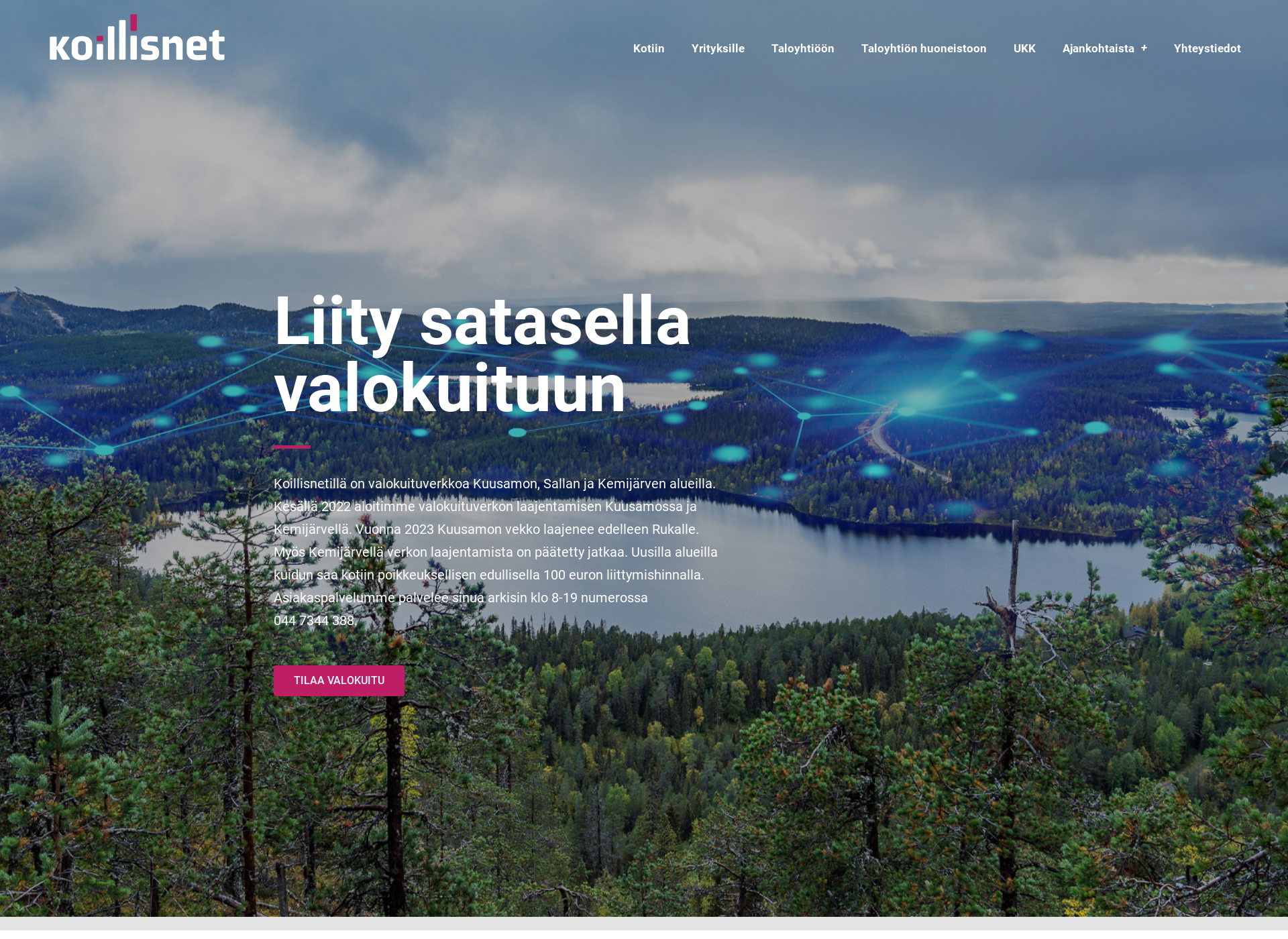 Skärmdump för koillisnet.fi