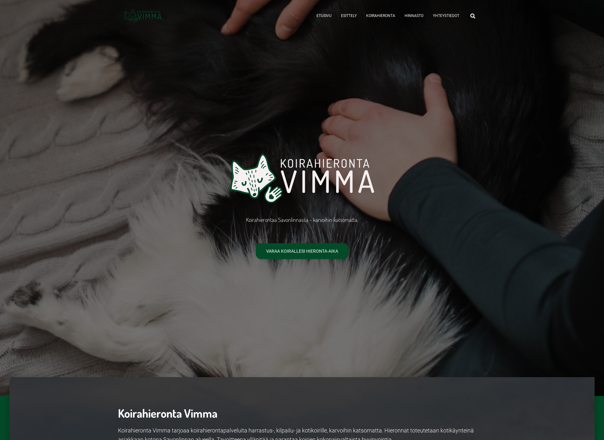 Screenshot for koirahierontavimma.fi