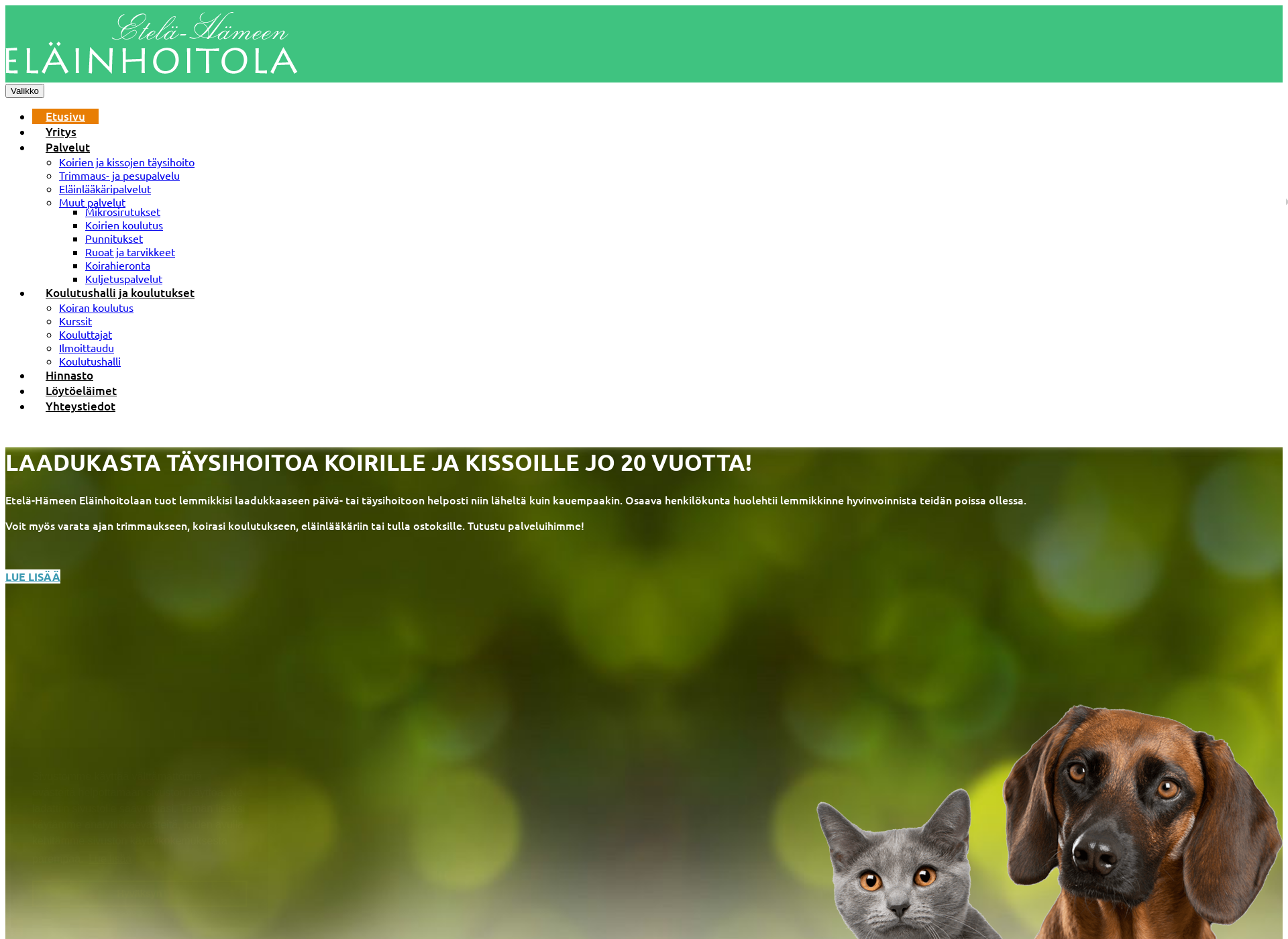 Screenshot for koirahoitola.fi