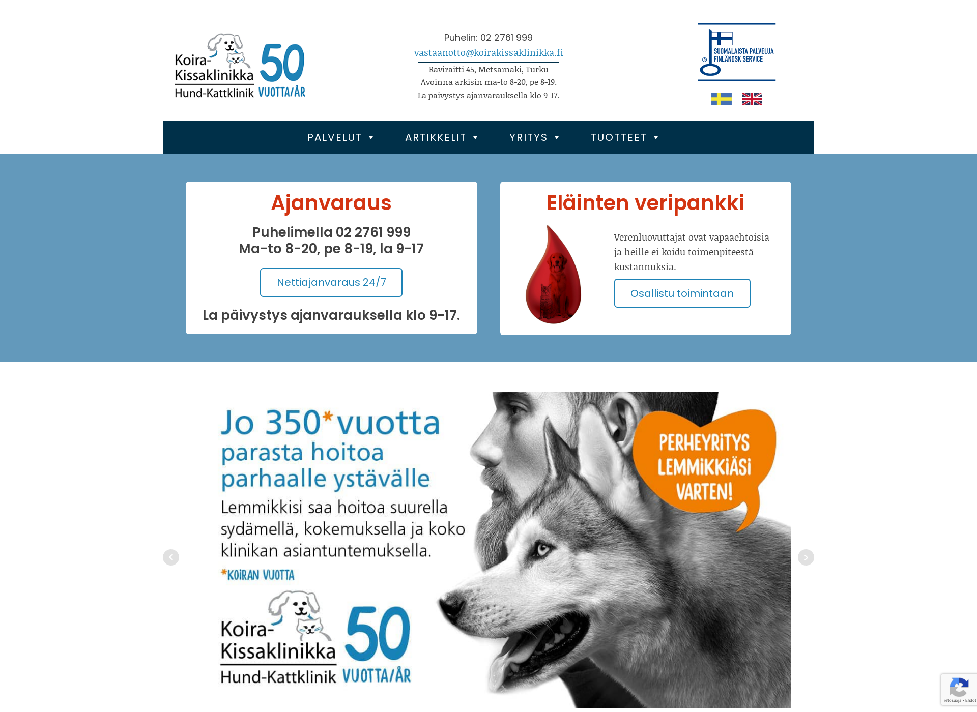 Screenshot for koirakissaklinikka.fi