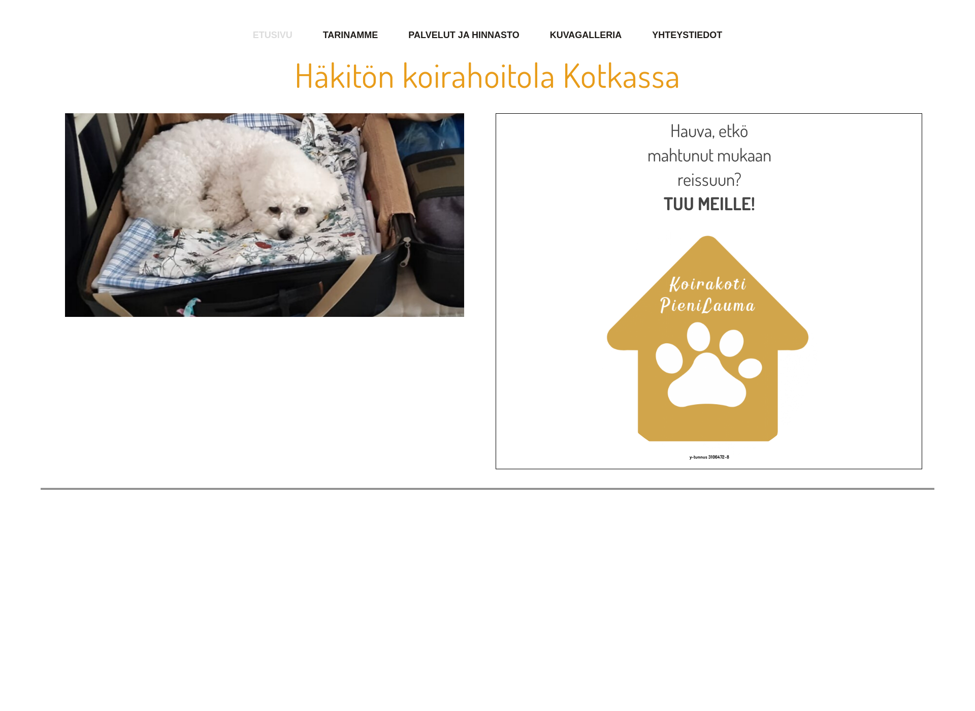 Skärmdump för koirakotipienilauma.fi