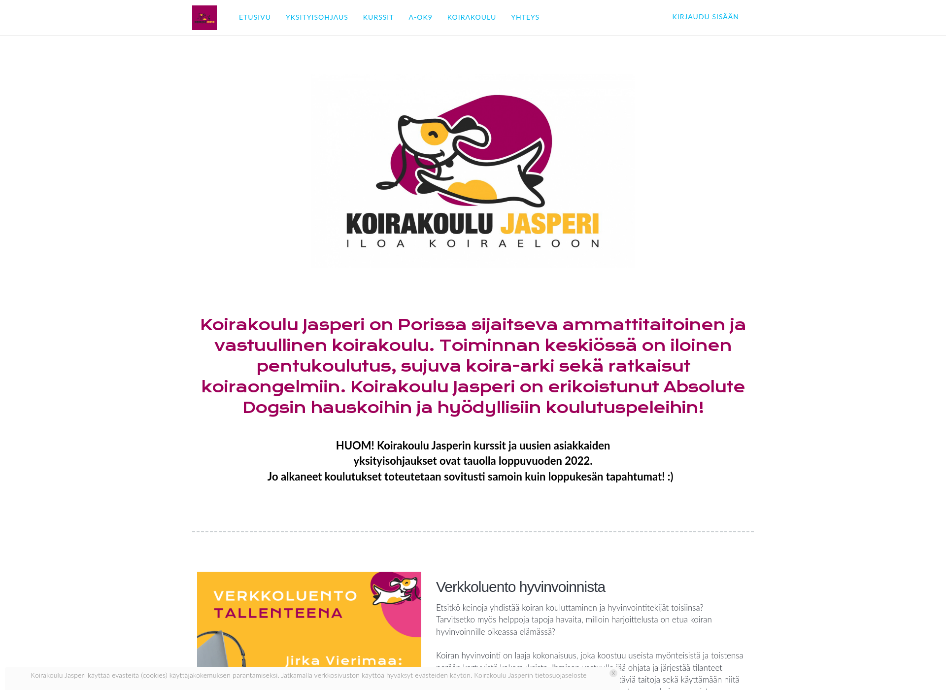 Screenshot for koirakoulujasperi.fi