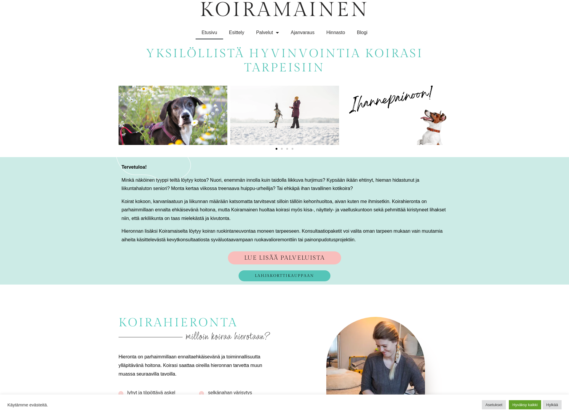 Skärmdump för koiramainen.fi