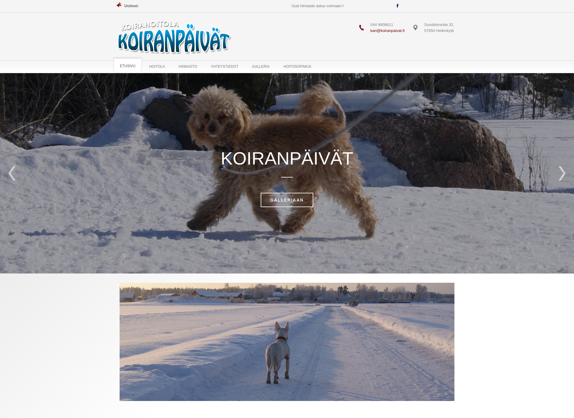 Skärmdump för koiranpaivat.fi