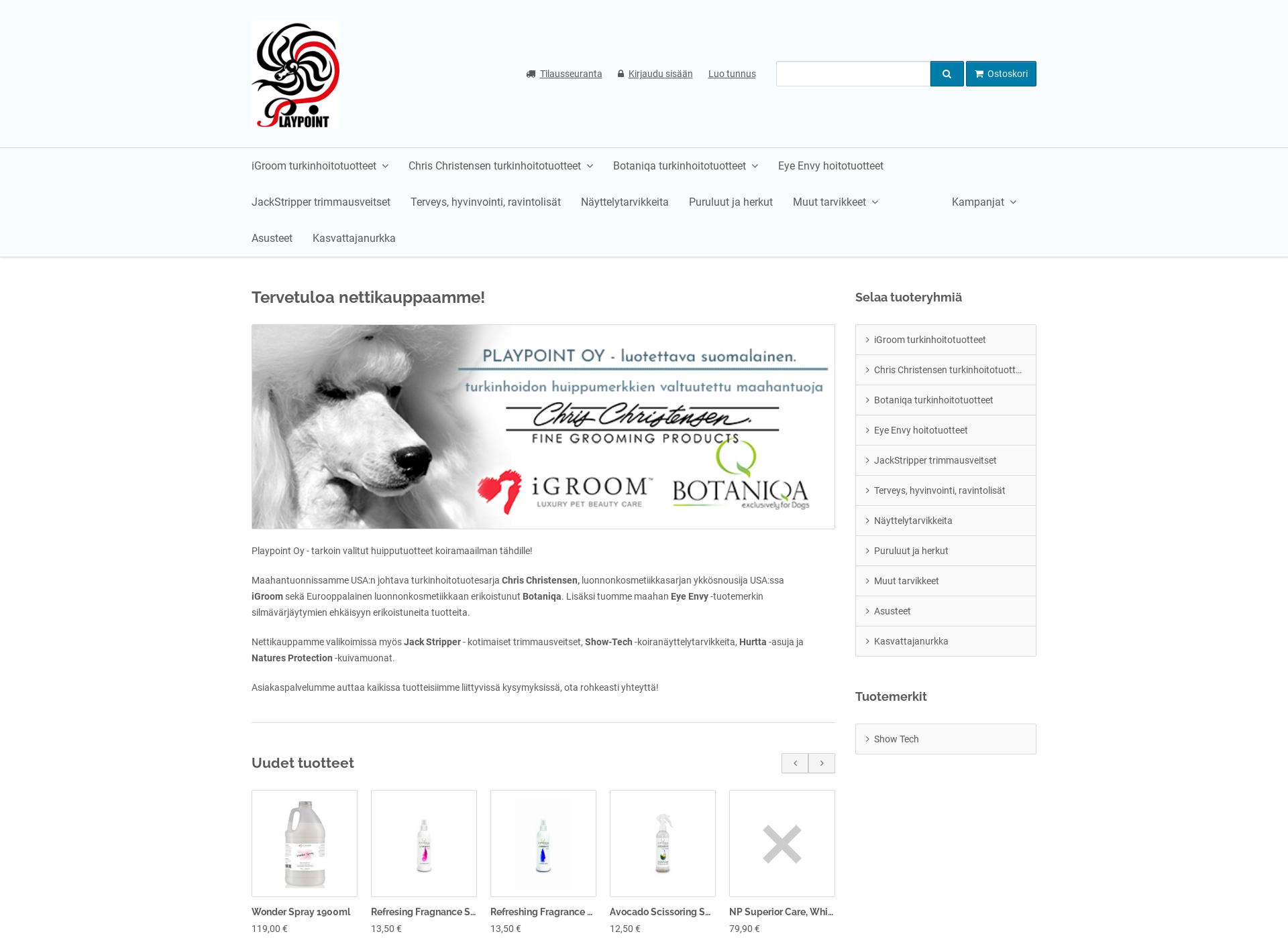 Screenshot for koiratarvikkeet.fi