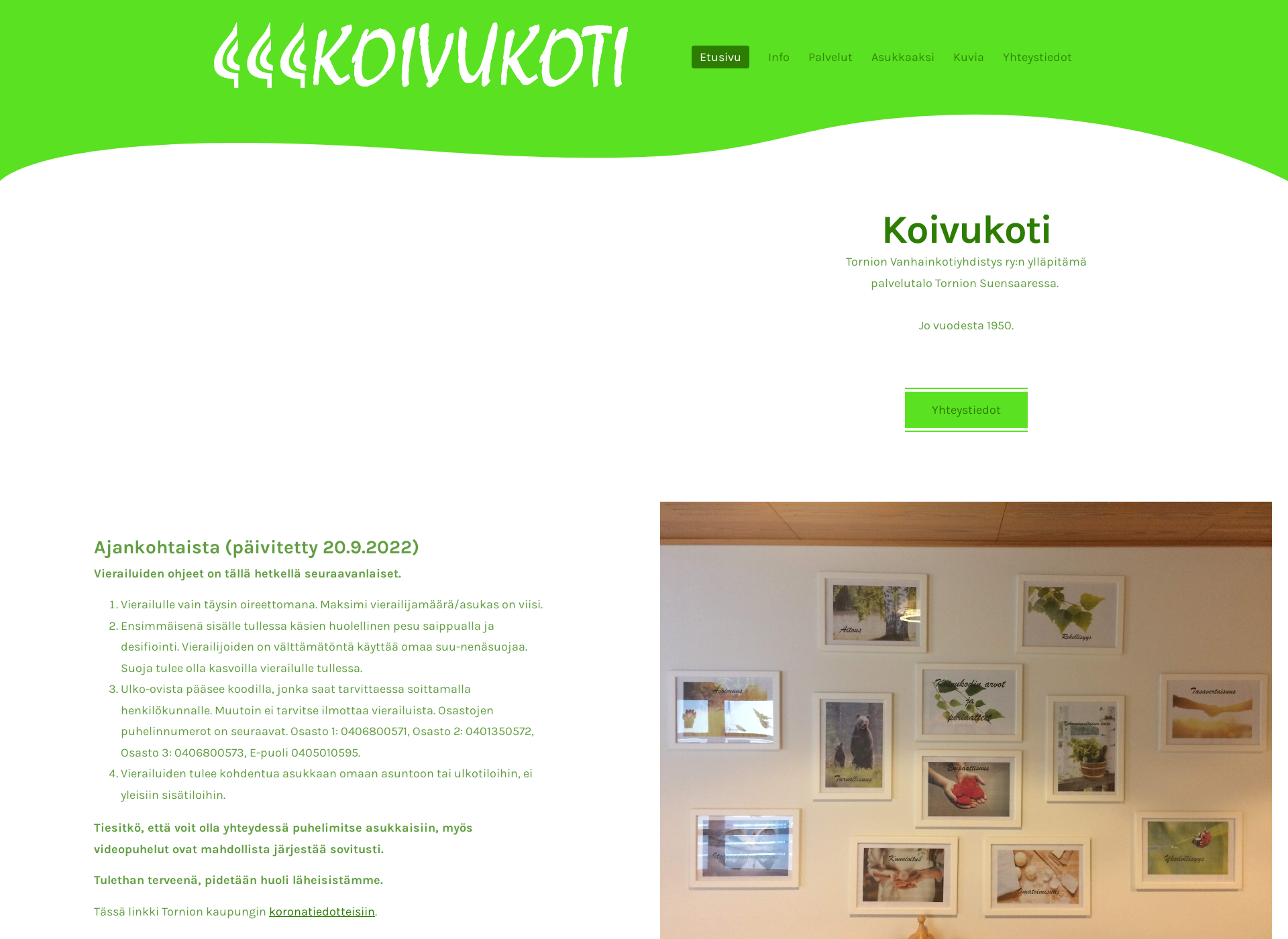 Skärmdump för koivukotitornio.fi