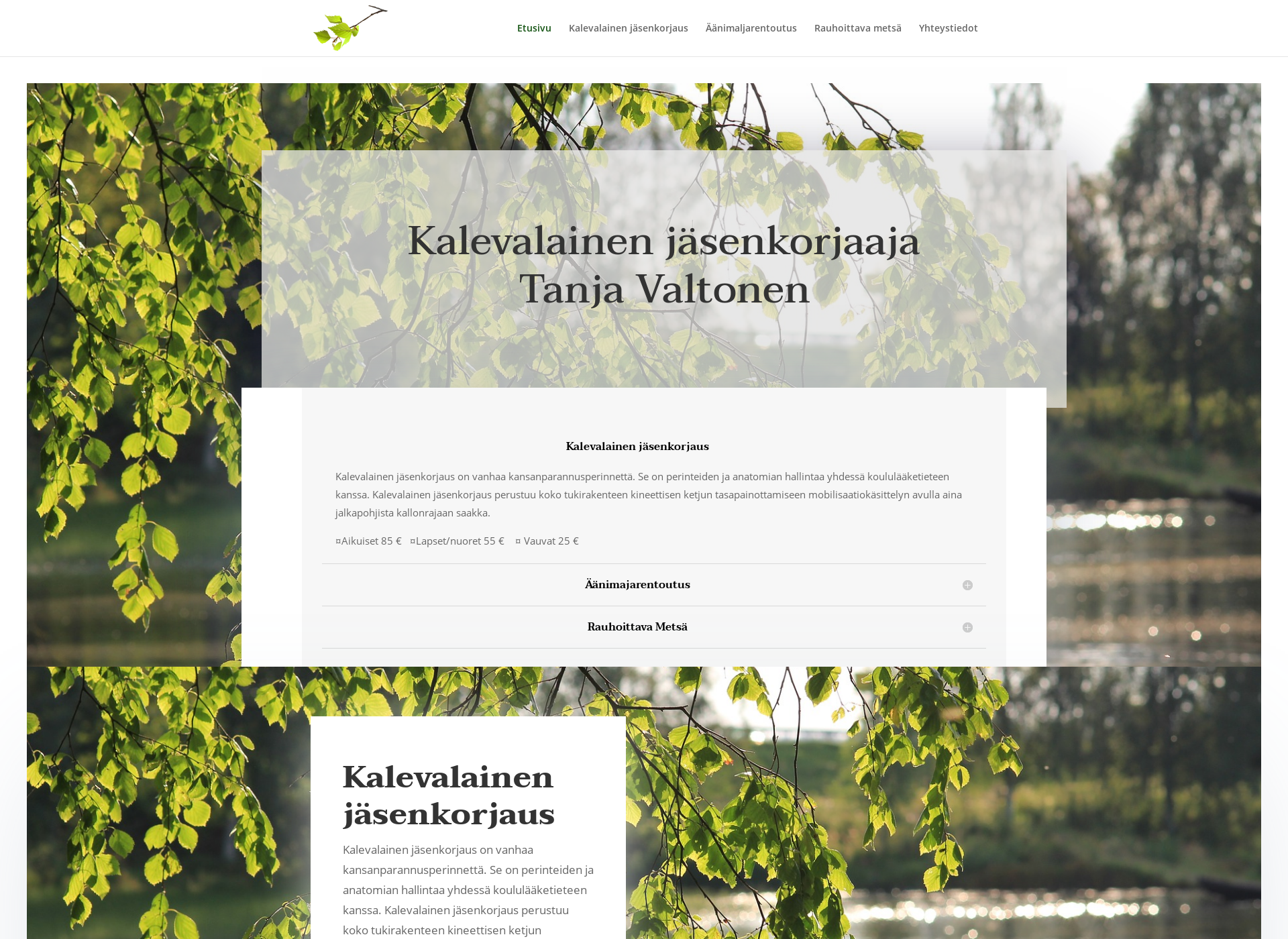 Skärmdump för koivunmahla.fi