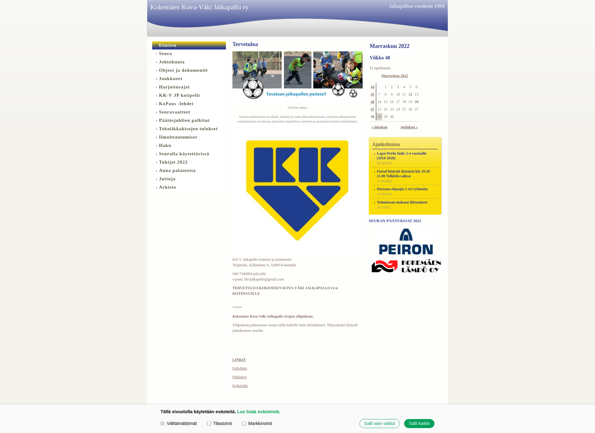 Screenshot for kokemaenpallo.fi