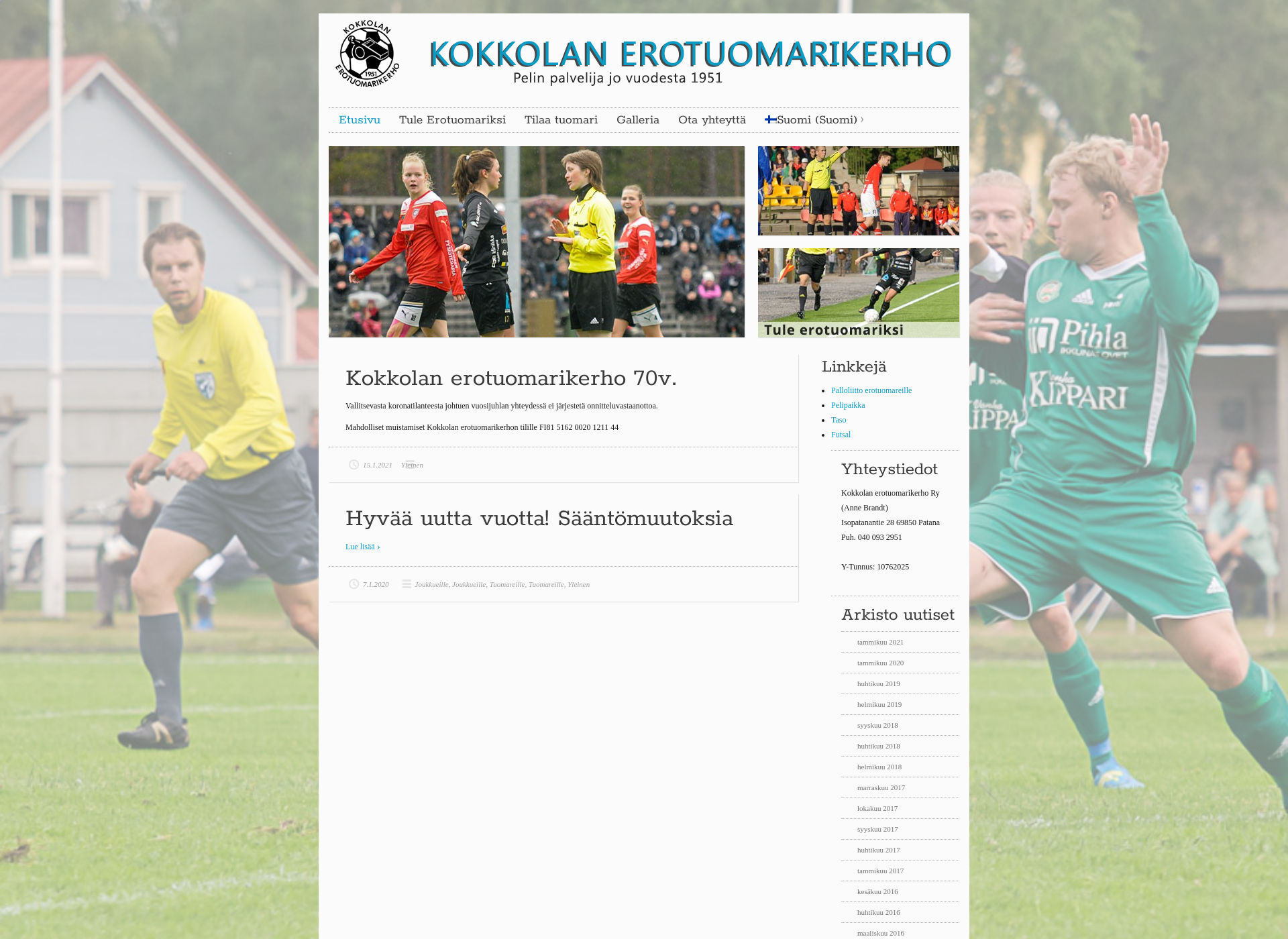 Screenshot for kokkolanerotuomarikerho.fi