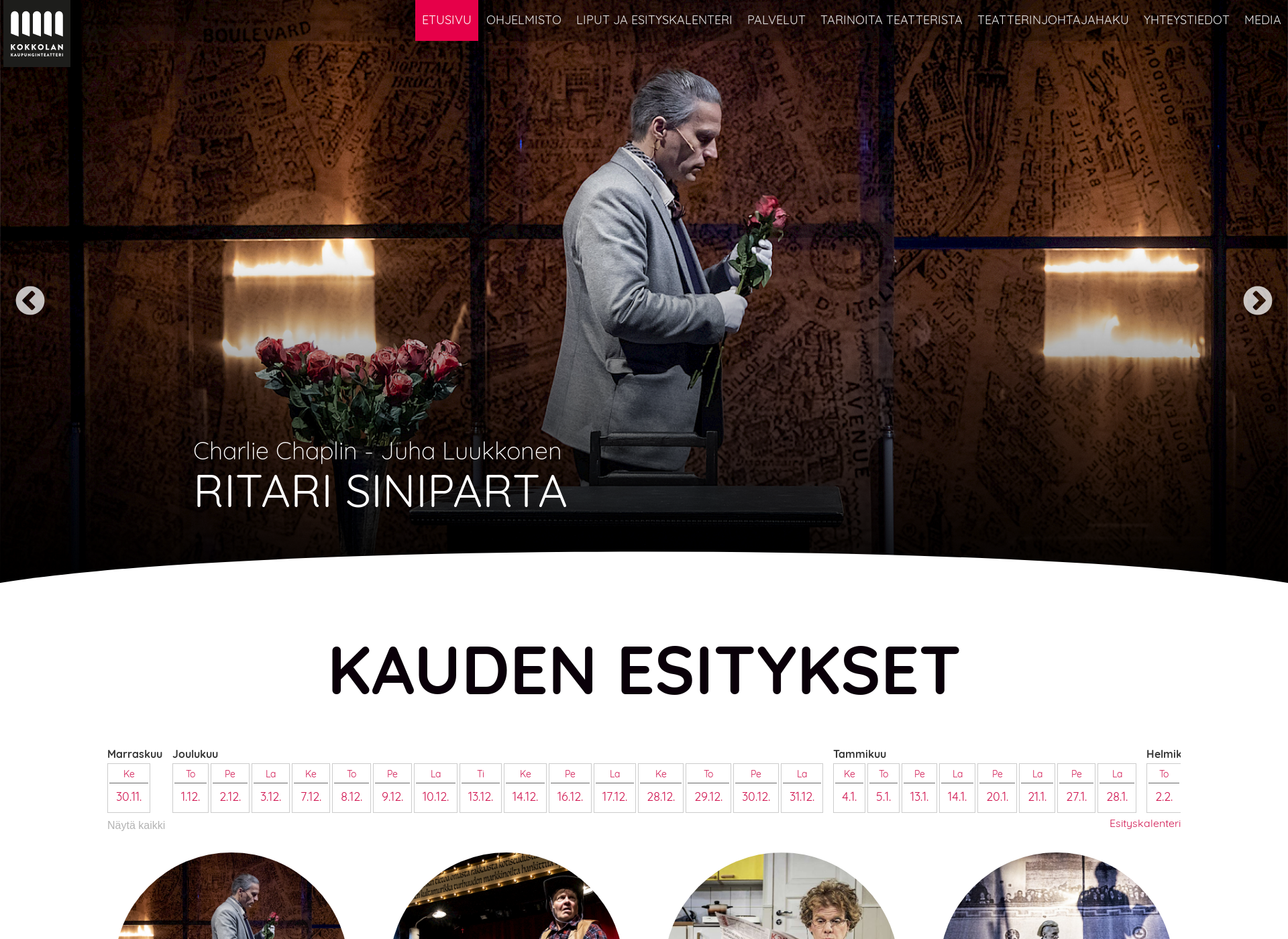 Screenshot for kokkolanteatteri.fi