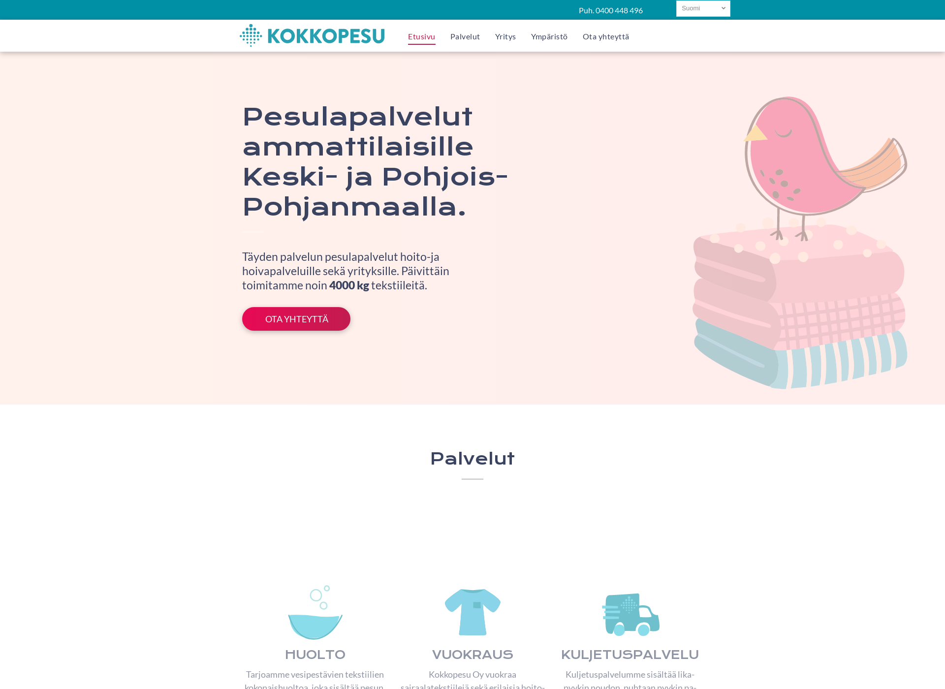 Skärmdump för kokkopesu.fi