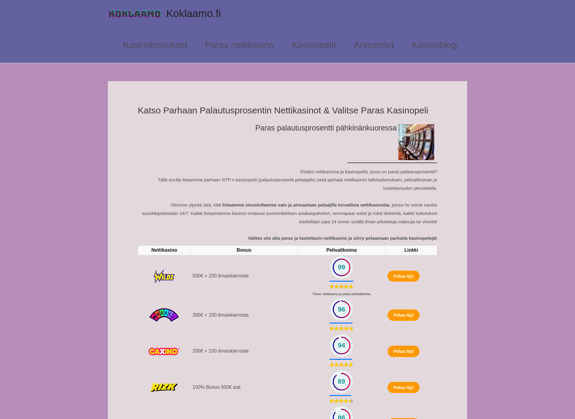 Screenshot for koklaamo.fi