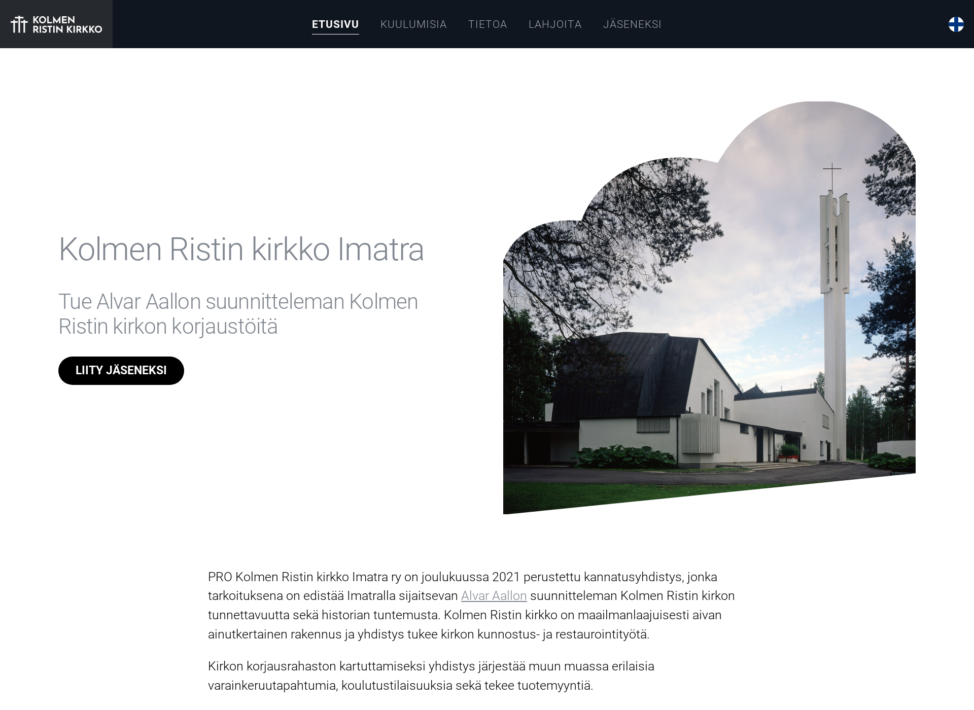 Screenshot for kolmenristinkirkko.fi