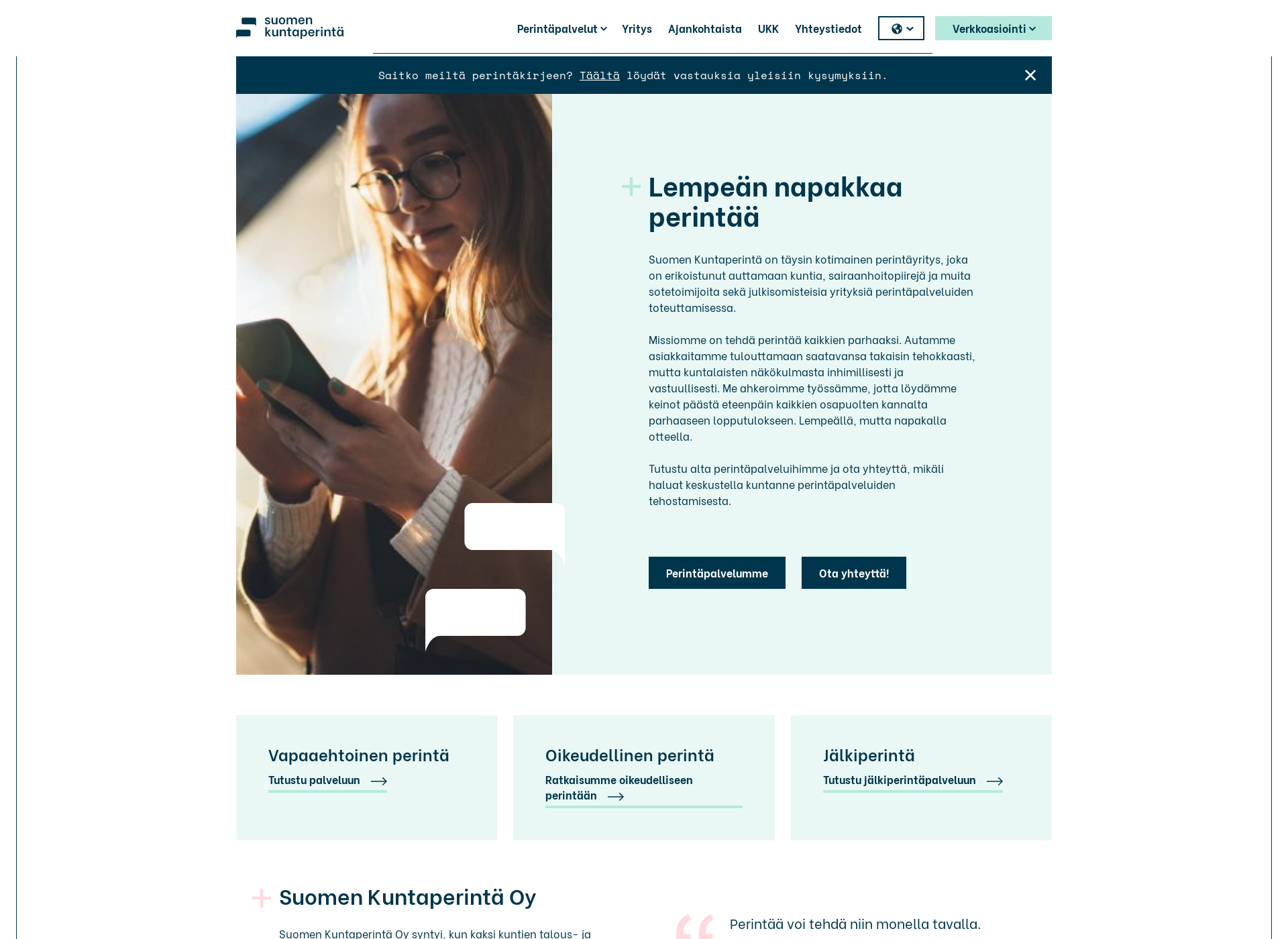 Skärmdump för kommuninkasso.fi