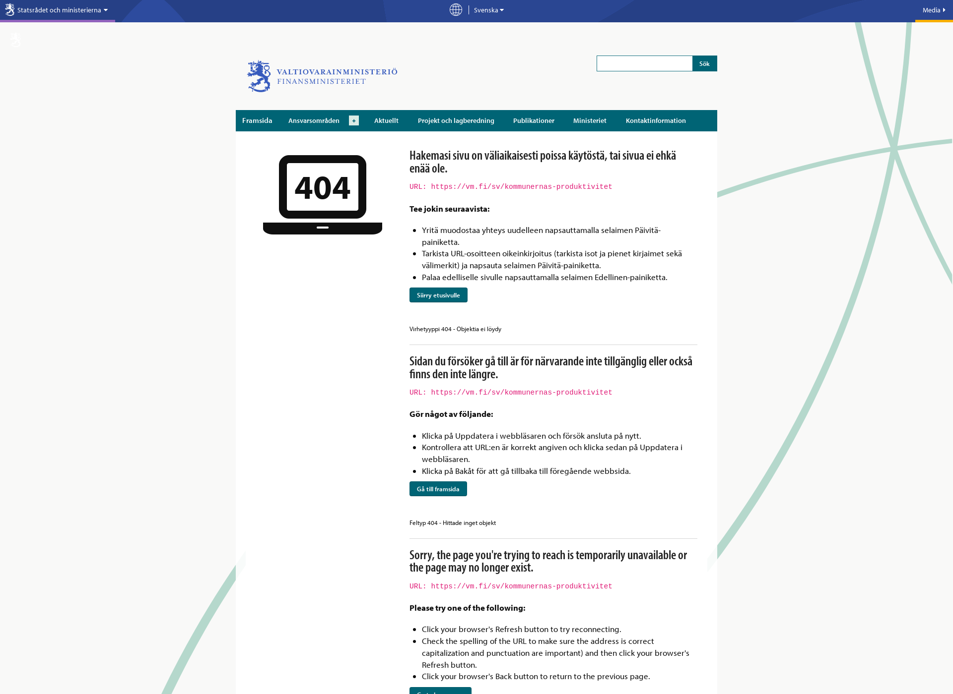 Screenshot for kommunproduktivitet.fi