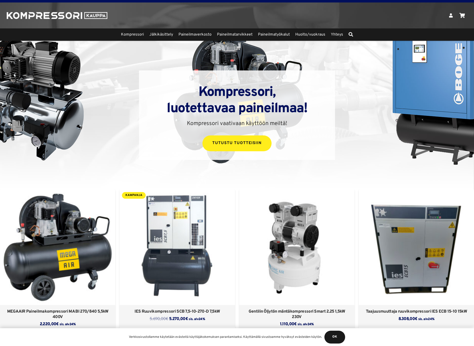 Näyttökuva kompressorikauppa.fi