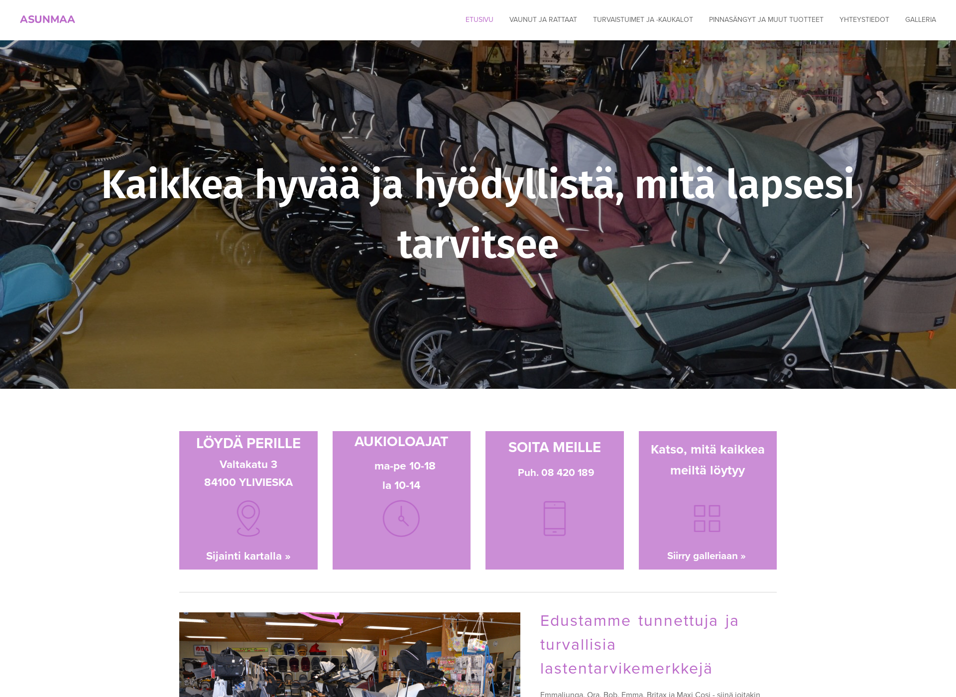 Skärmdump för kone-asunmaa.fi