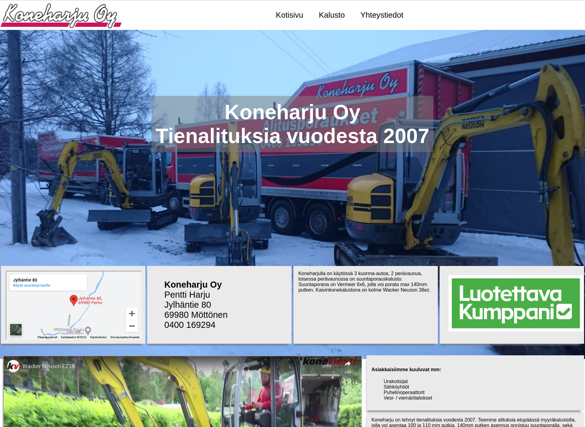 Skärmdump för koneharjuoy.fi