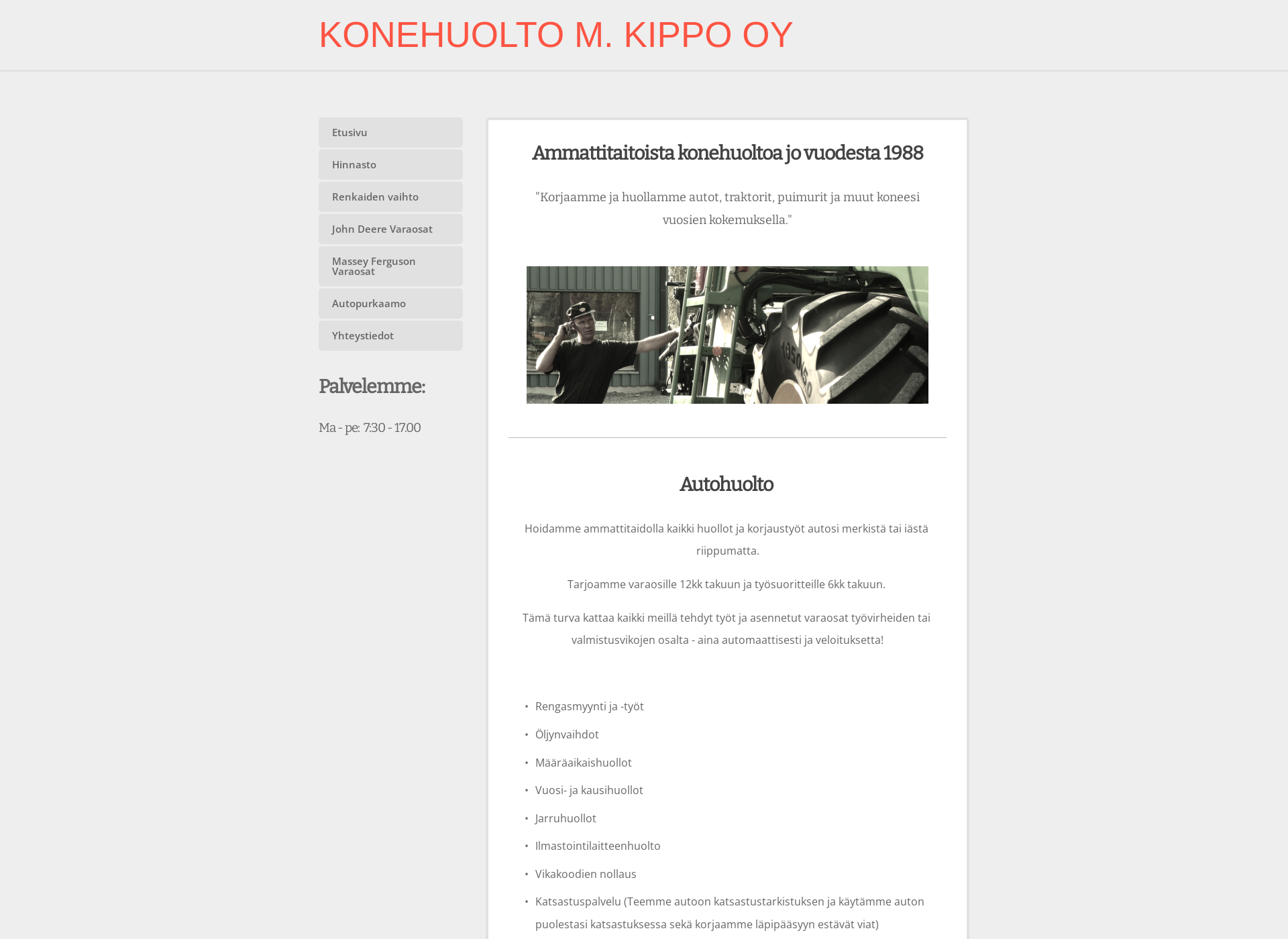 Screenshot for konehuoltokippo.fi