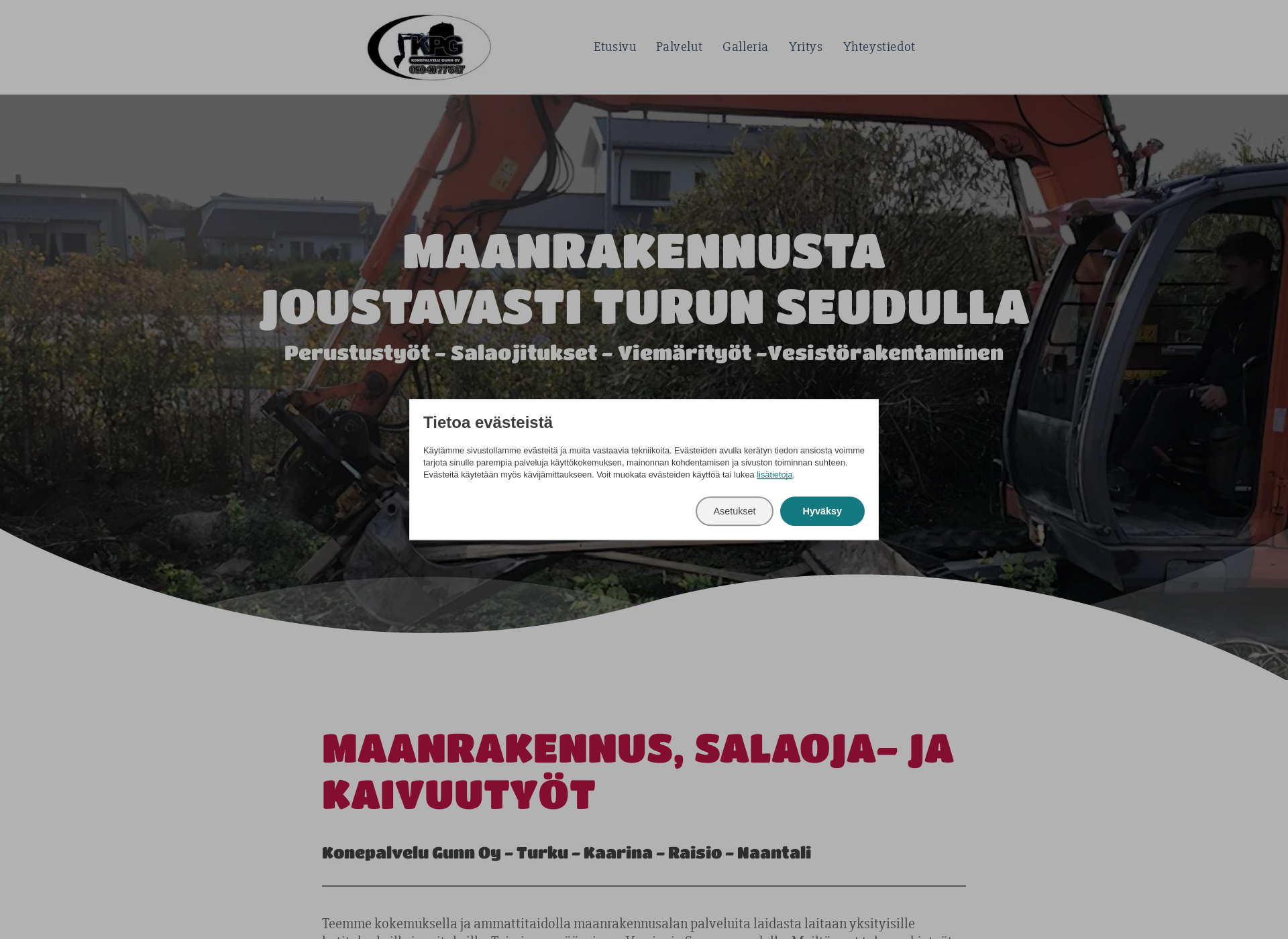 Skärmdump för konepalvelugunn.fi