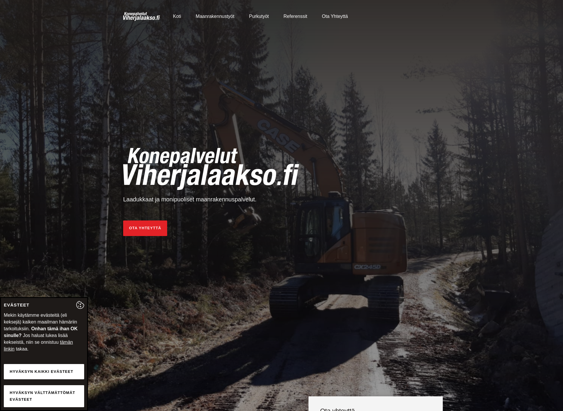 Screenshot for konepalvelutviherjalaakso.fi