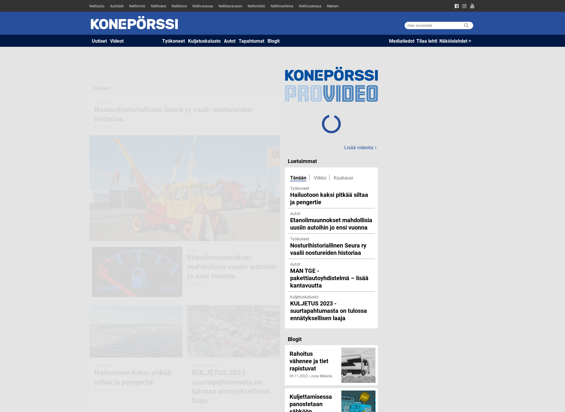 Skärmdump för konepörssi.fi