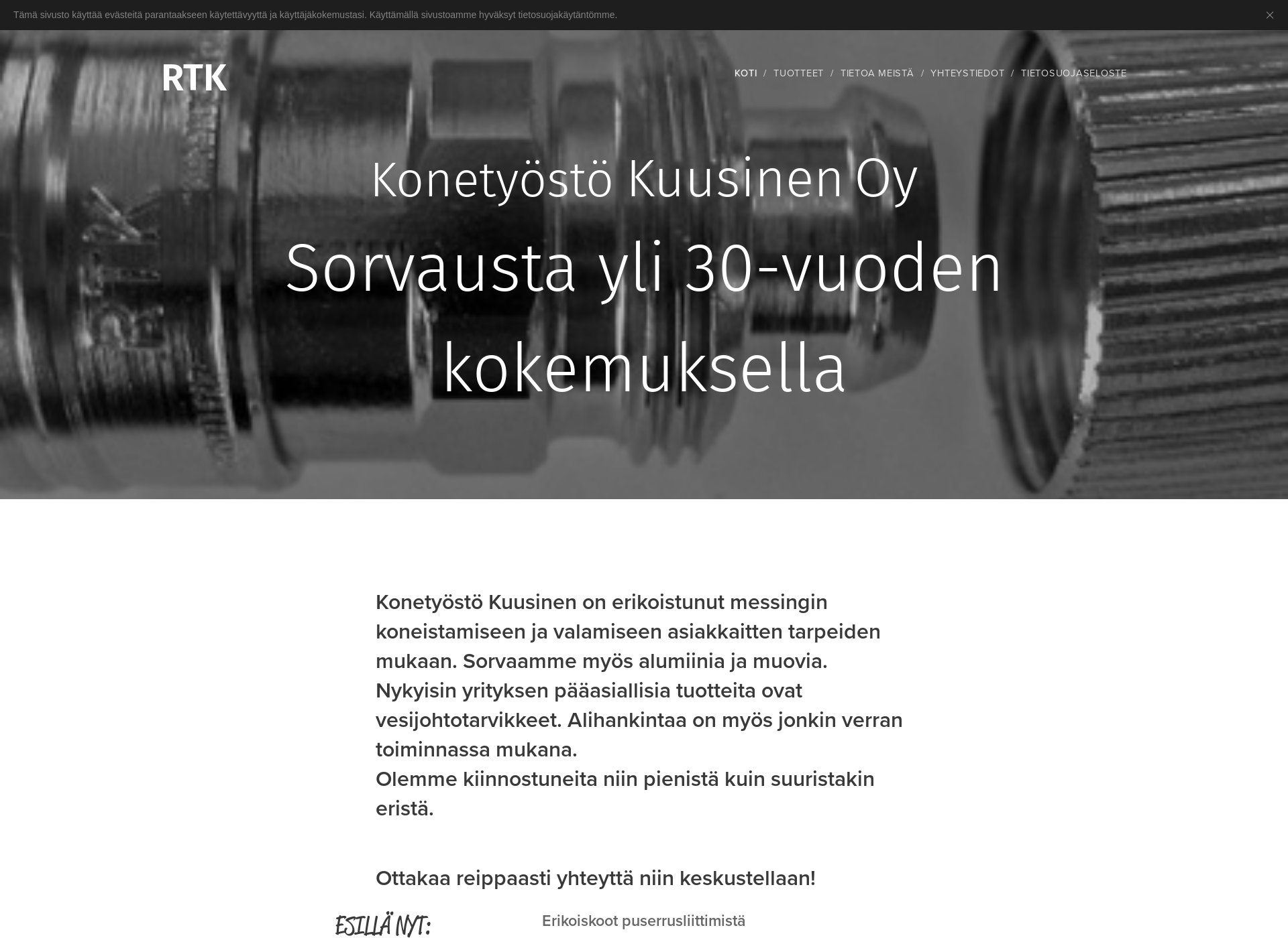 Skärmdump för konetyostokuusinen.fi