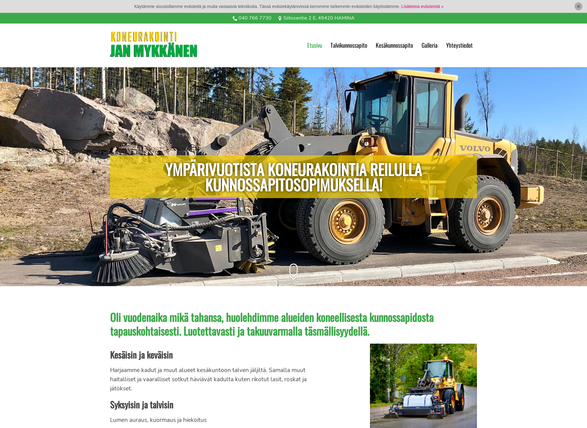 Screenshot for koneurakointihamina.fi