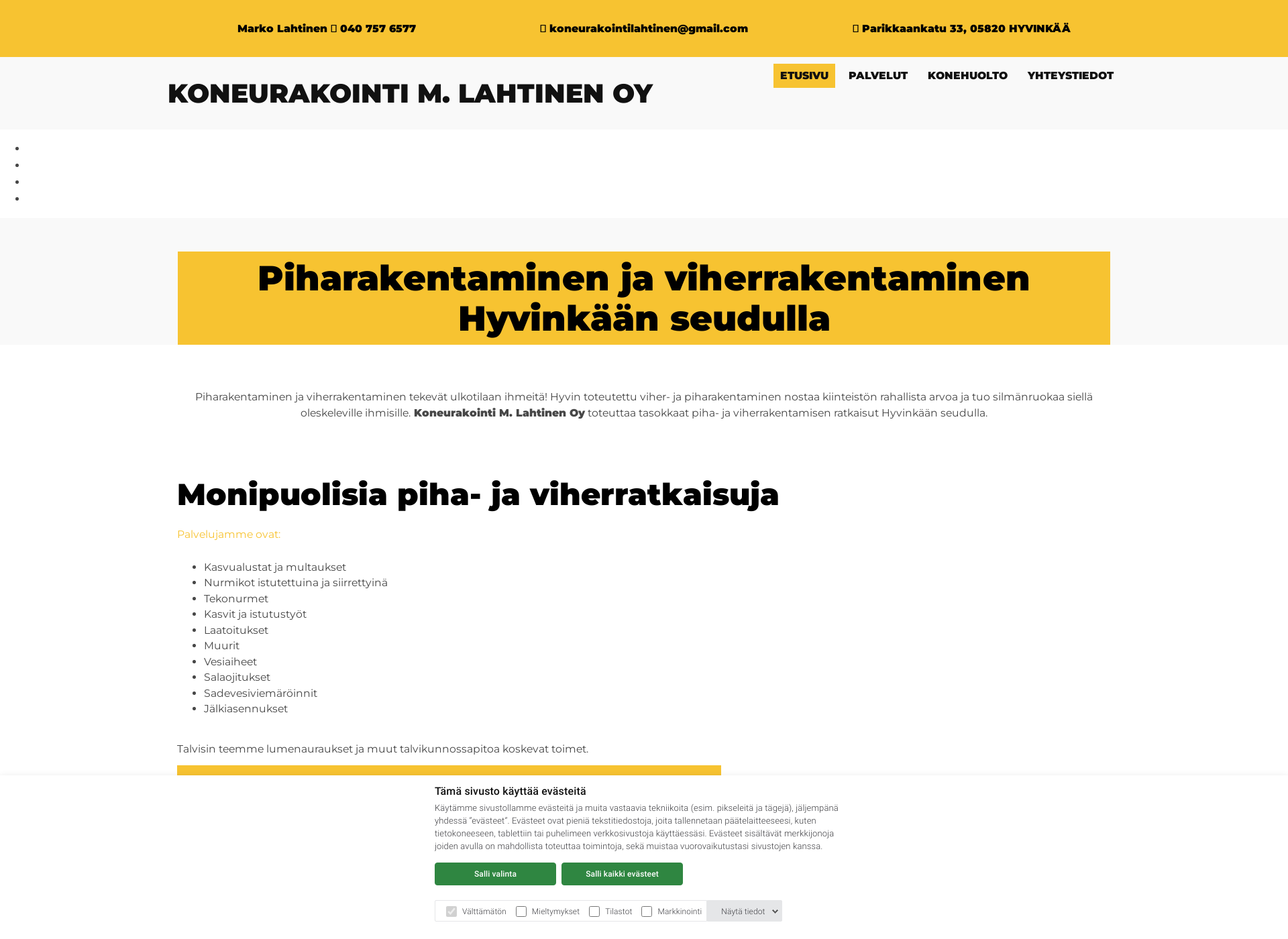 Skärmdump för koneurakointilahtinen.fi